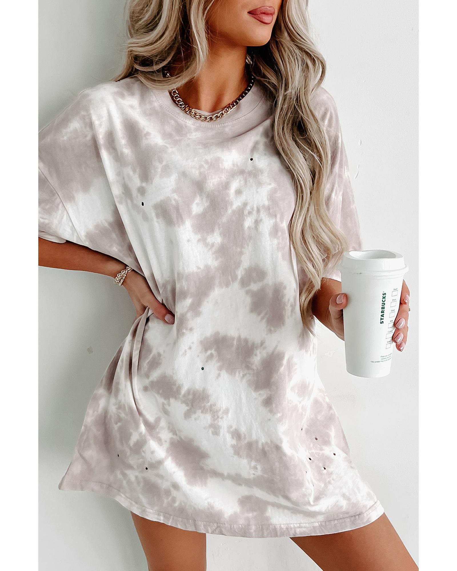 V539-AZEXDC25219420-1-S-202508262120-00 Azura Exchange Tie-dye Short Sleeve Top - S - Image 1