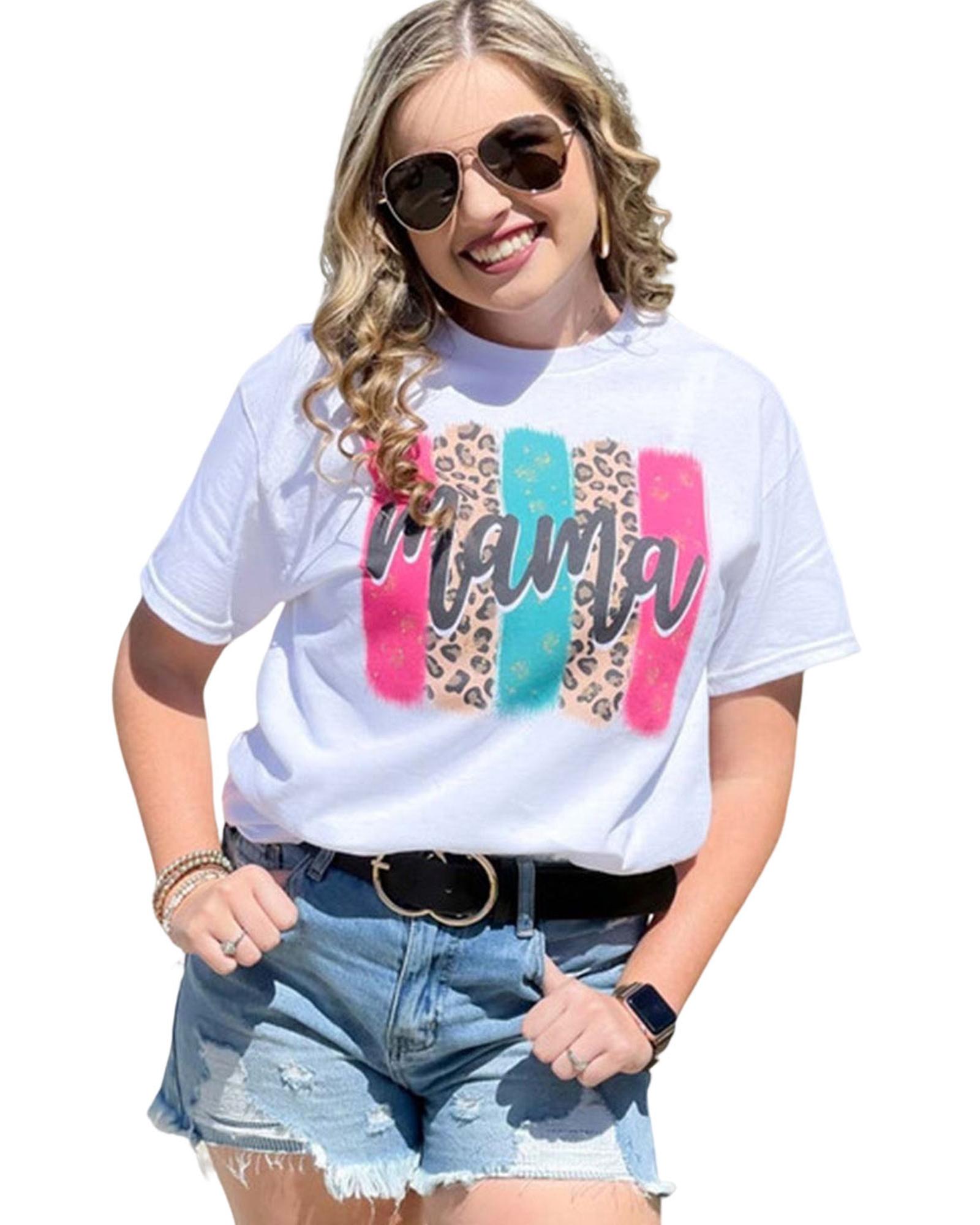 V539-AZEXDC25220217-1-M-202508251615-00 Azura Exchange Leopard Brush Stroke Graphic Print T-Shirt - M - Image 1