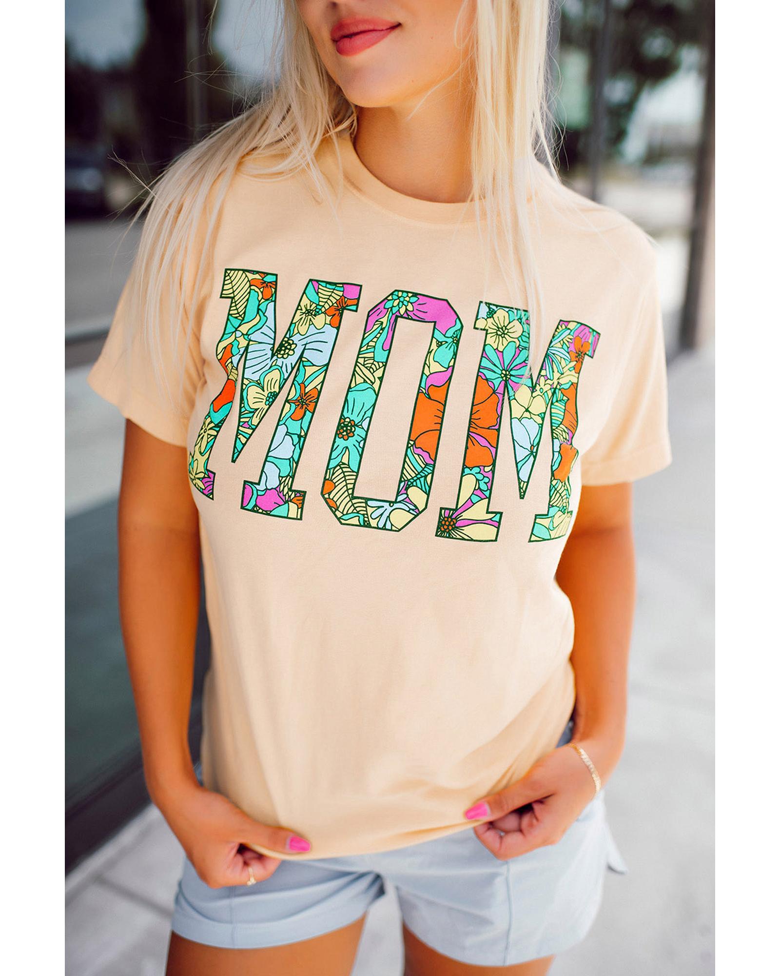 V539-AZEXDC25220555-16-S-163950-00 Azura Exchange Floral Letter Print T Shirt - S - Image 1
