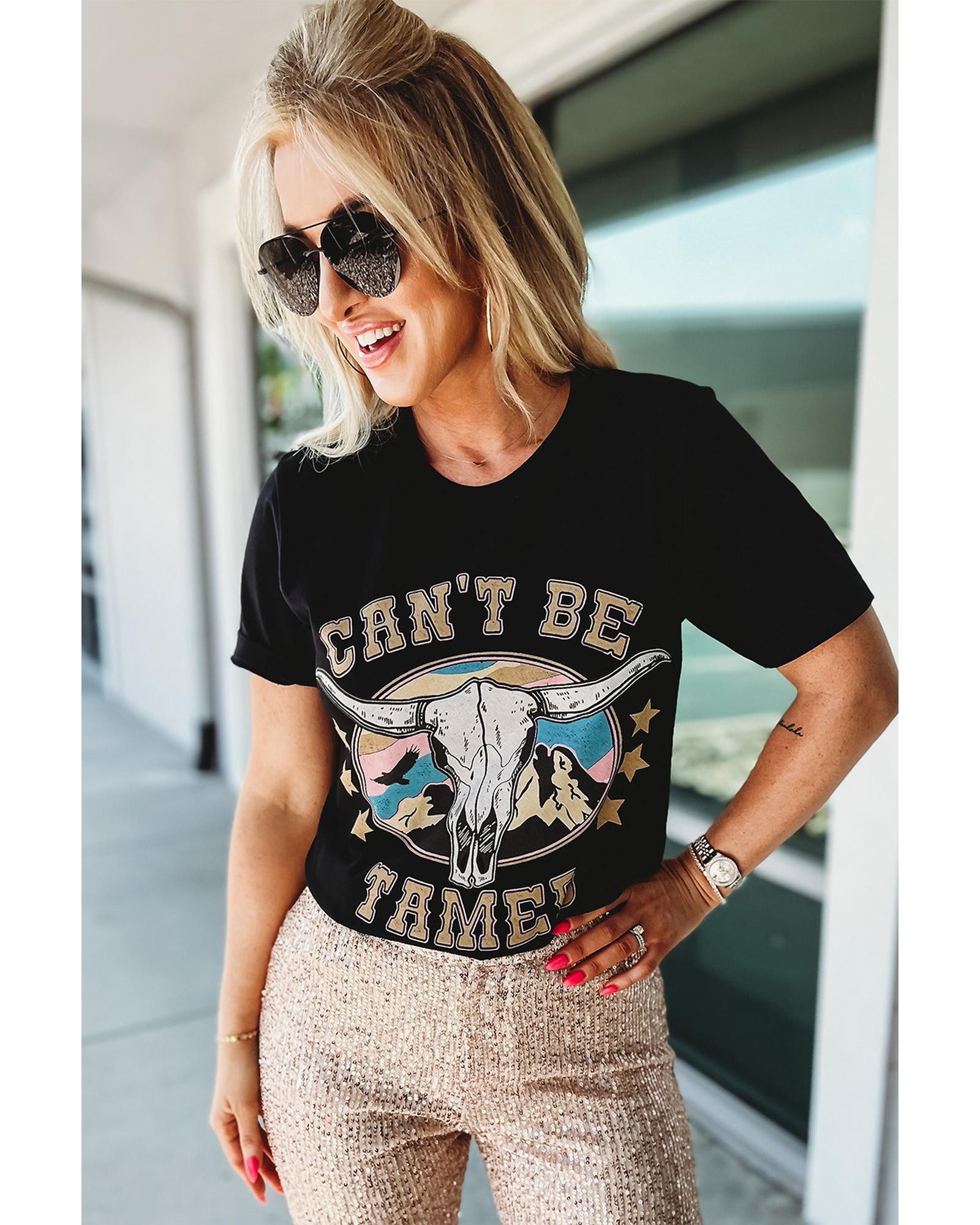 V539-AZEXDC25220759-2-XL-202508262040-00 Azura Exchange Skull Western Graphic T-Shirt - XL - Image 1