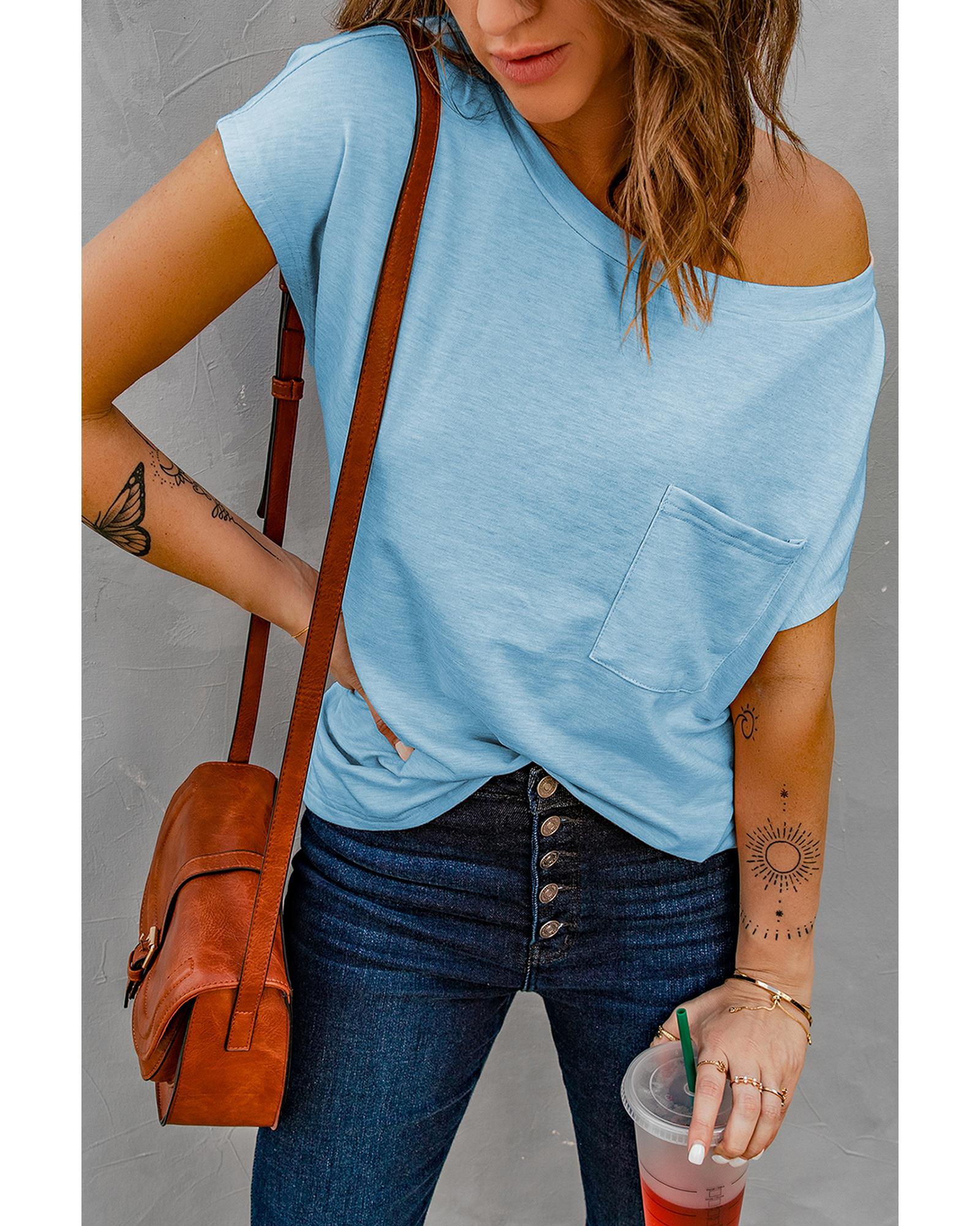 V539-AZEXDC2522113-9-XL-202508290555-00 Azura Exchange Pocketed Knit Tee with Side Slits - XL - Image 1