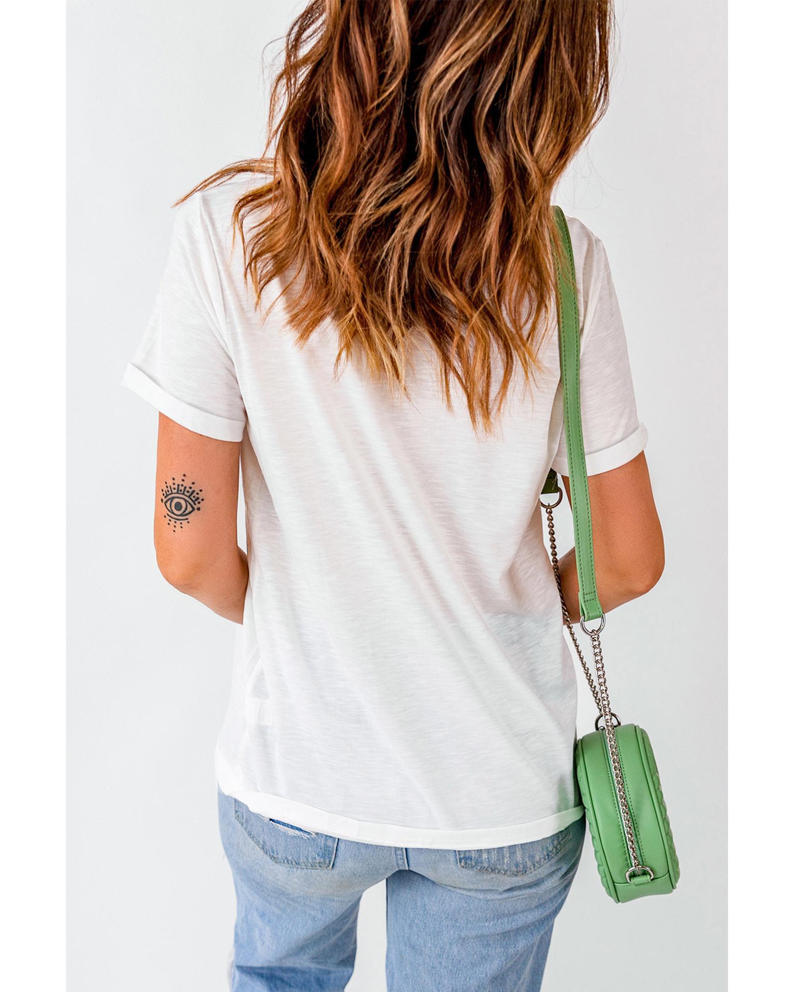 V539-AZEXDC25222170-1-M-202508272110-00 White FALL Vibe Leopard Print Crew Neck T Shirt - M - Image 1