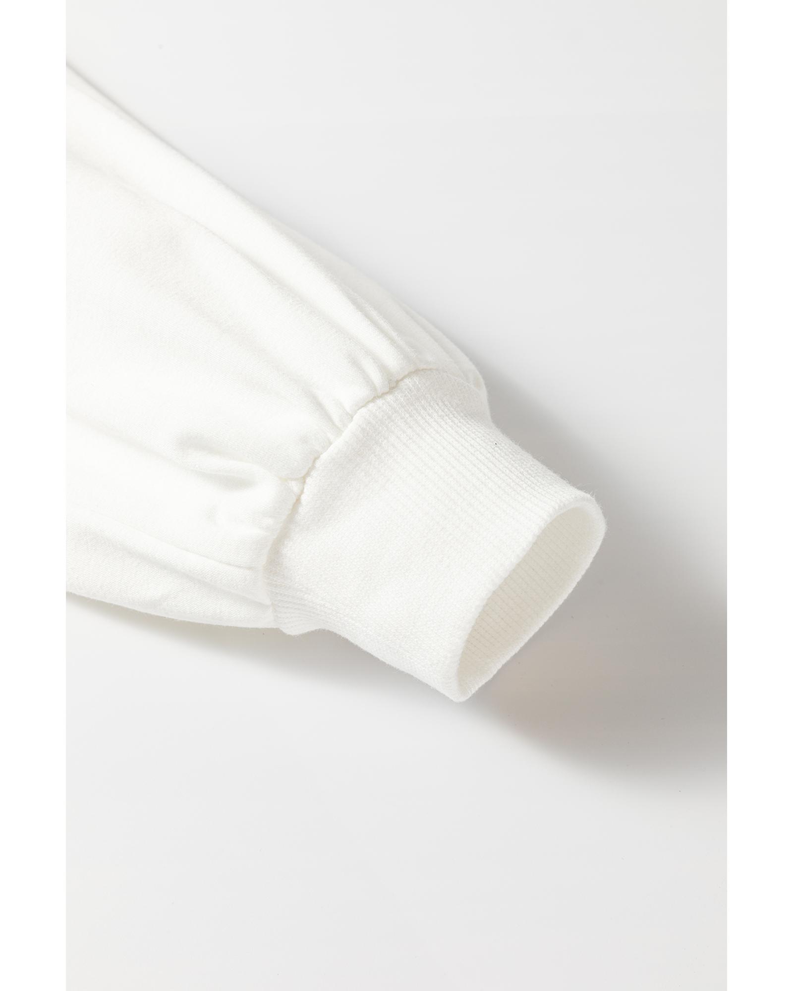 V539-AZEXDC25226703-P1-L-202508270615-00 White Number 76 Printed Retro Sporty Long Sleeve Top - L - Image 1