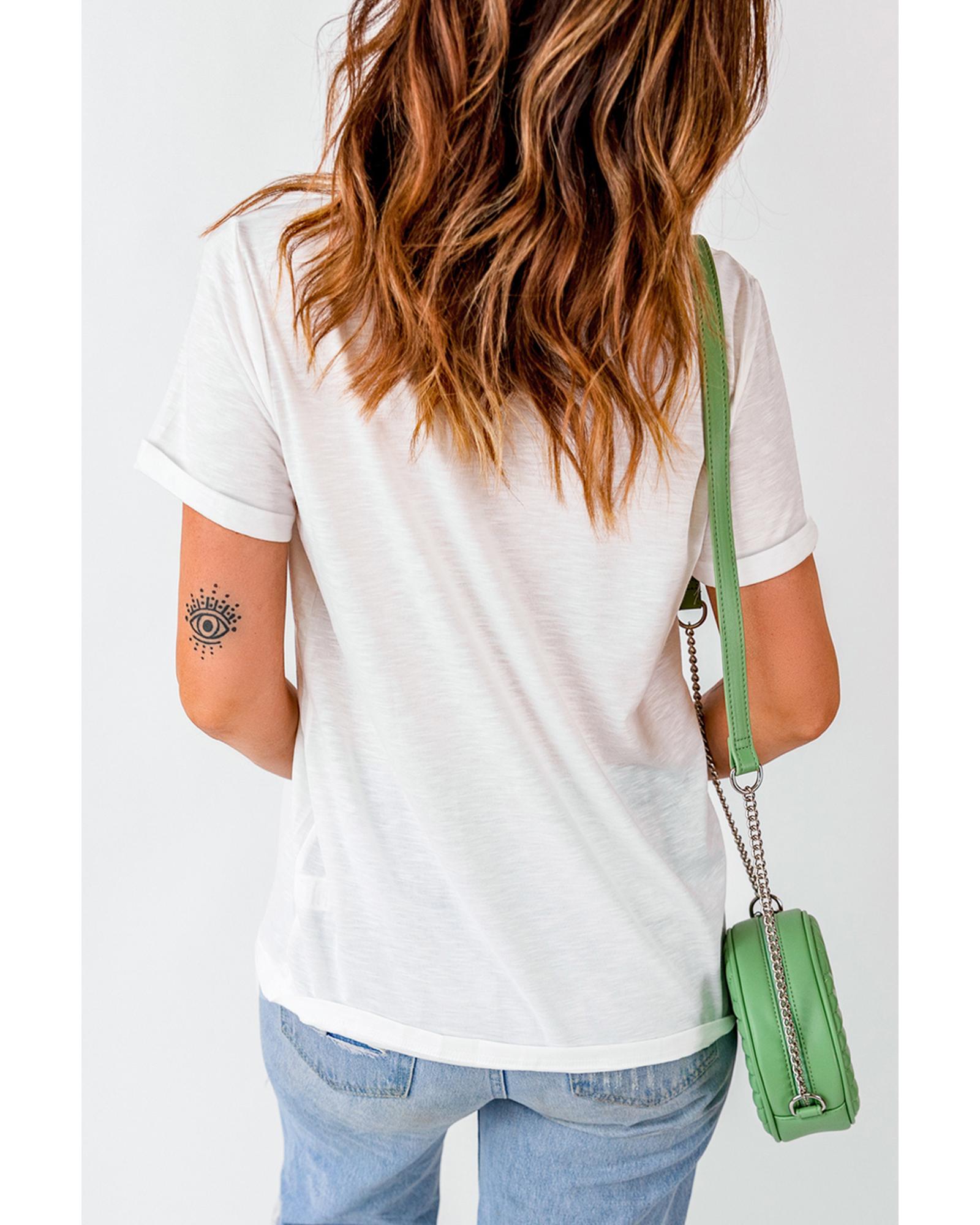 V539-AZEXDC25227416-1-3XL-202508291245-00 White Christmas Bowknot Graphic Cotton Blend T Shirt - 3XL - Image 1