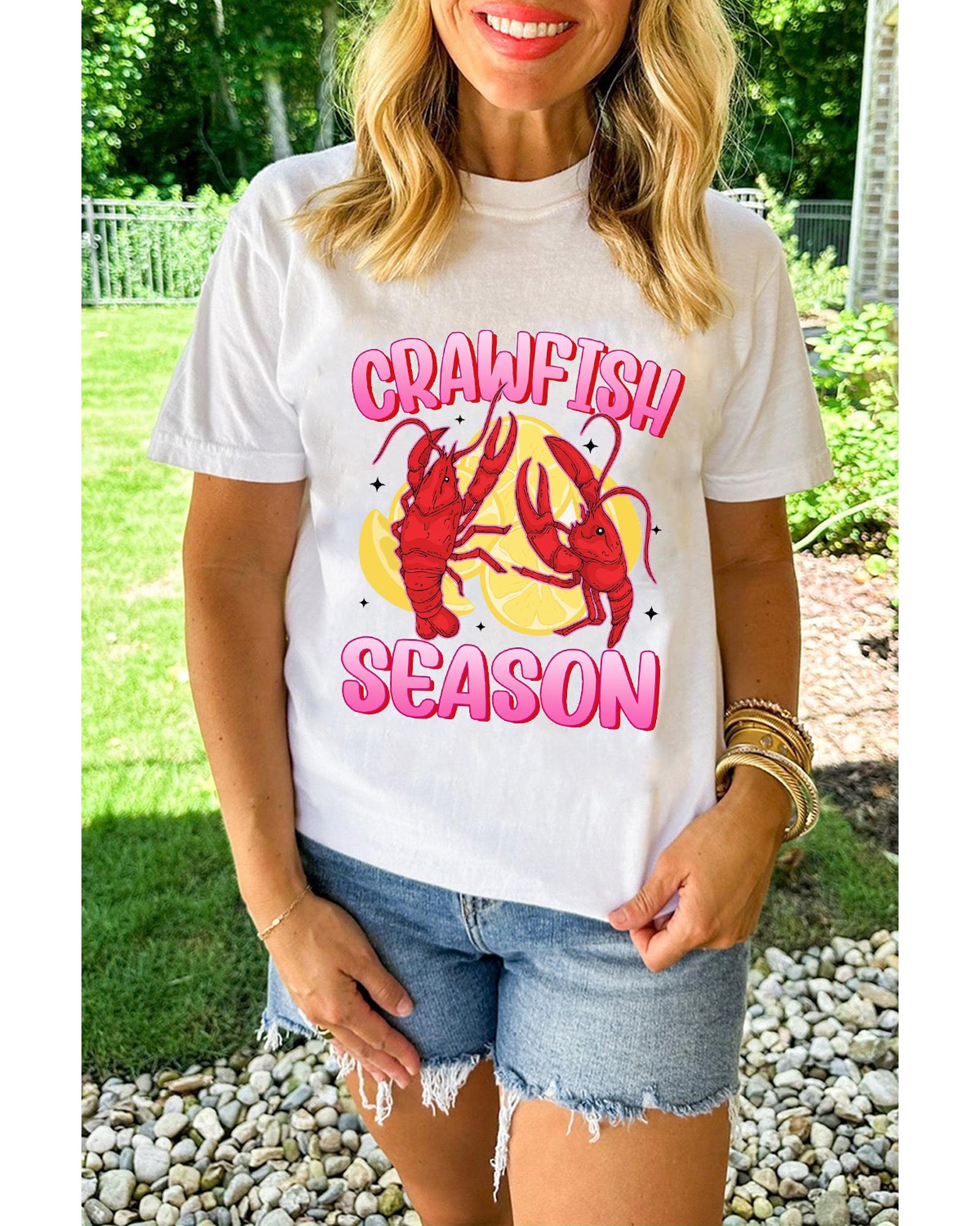 V539-AZEXDC25228952-1-2XL-202508291850-00 White CRAWFISH SEASON Lemon Spice Graphic Tee - 2XL - Image 1