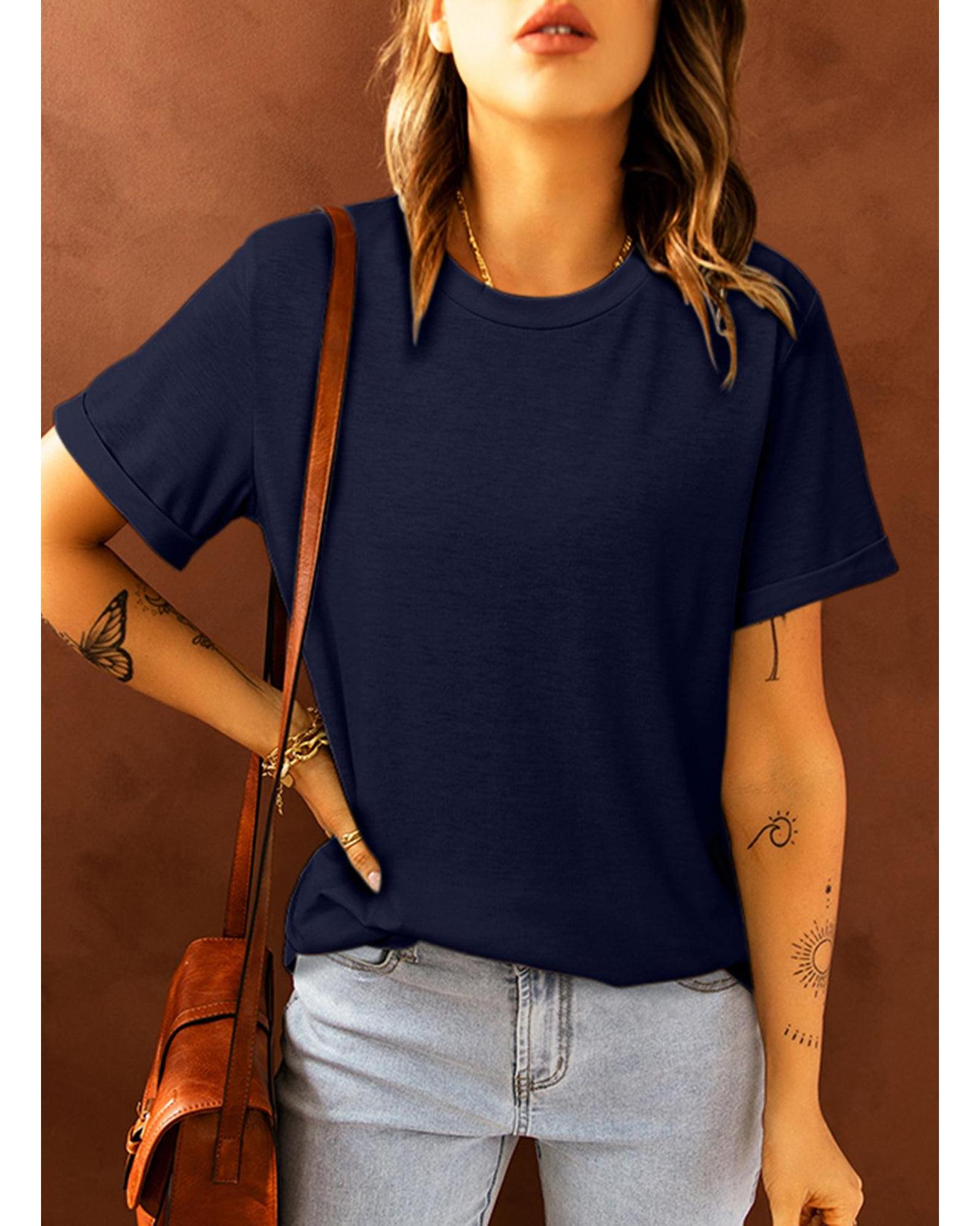 V539-AZEXDC2526272-5-L-202508261825-00 Azura Exchange Modern Crew Neck Tee - L - Image 1
