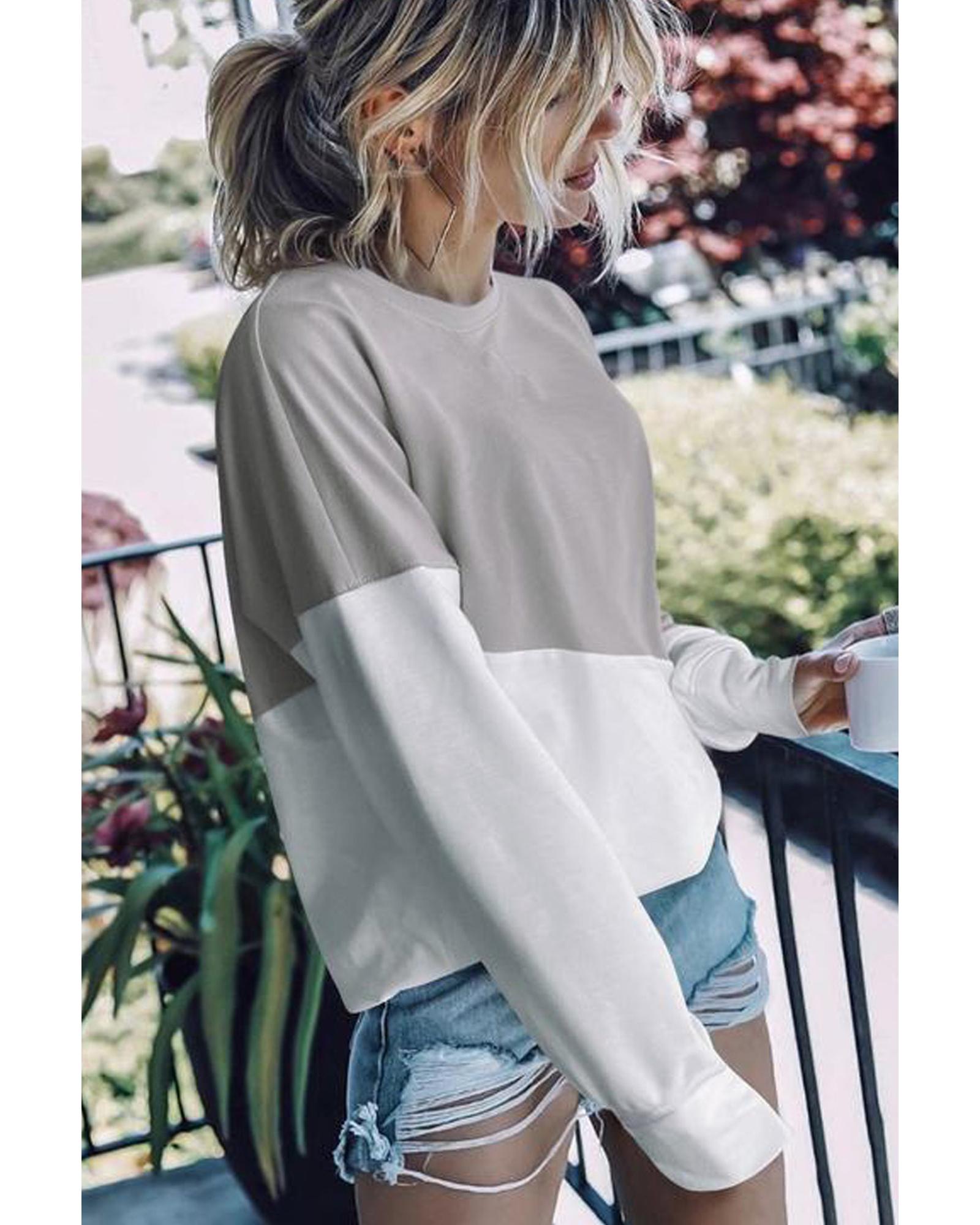 V539-AZEXDC2531107-11-2XL-202508261015-00 Azura Exchange Patchwork Dropped Shoulder Sweatshirt - 2XL - Image 1