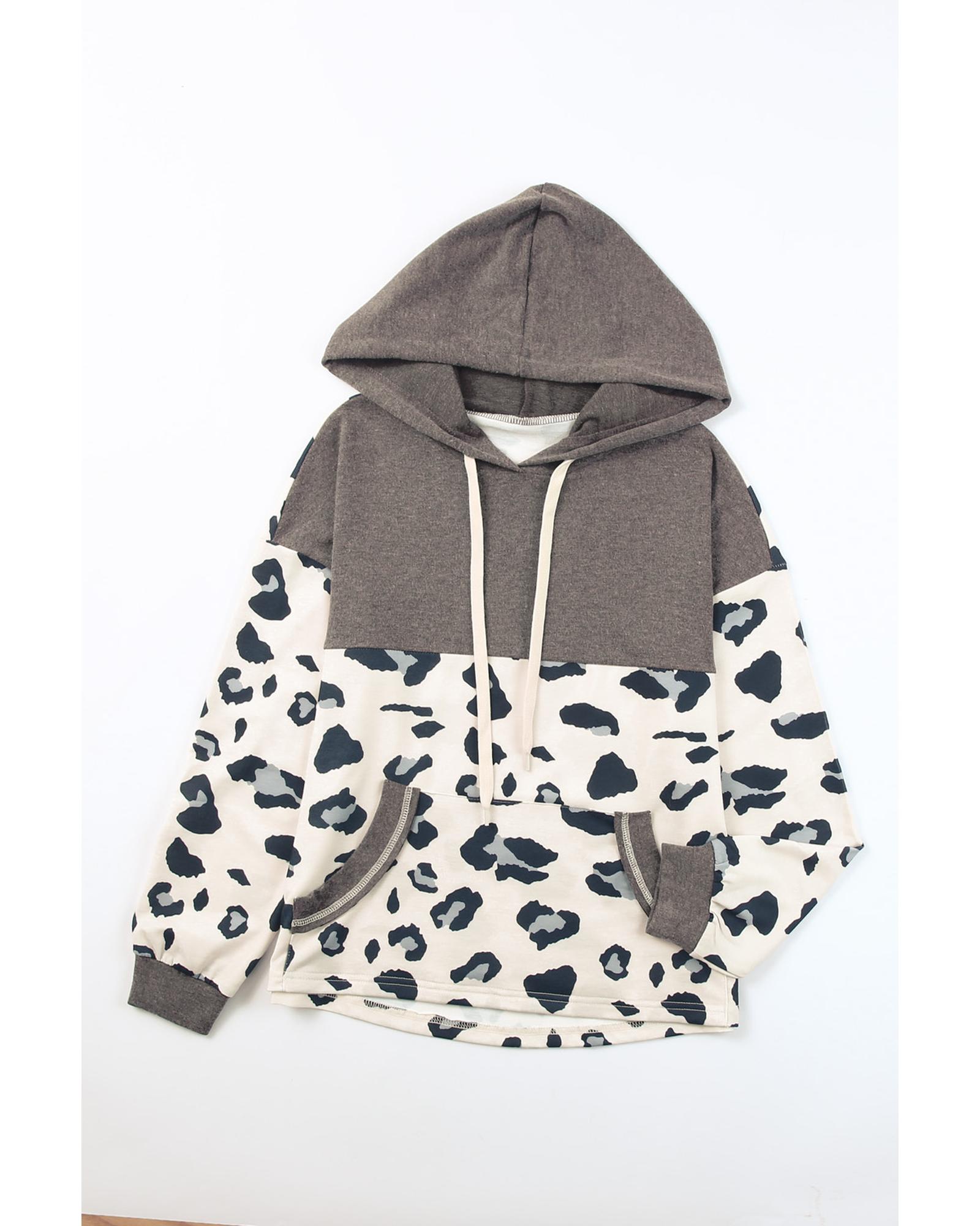 V539-AZEXDC25312196-16-M-202508260350-00 Azura Exchange Color Block Pocketed Drawstring Hoodie - M - Image 1