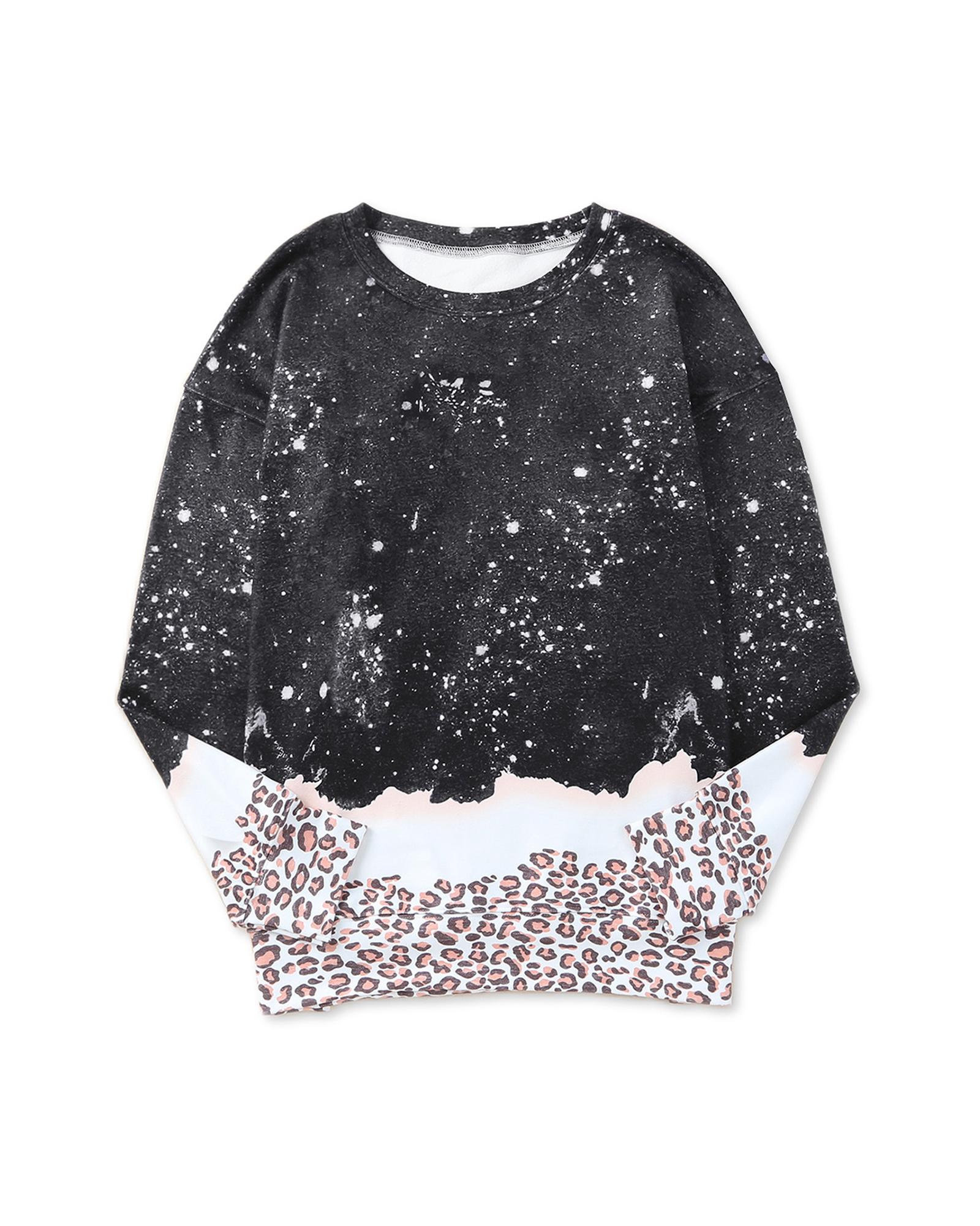 V539-AZEXDC25312493-2-M-202508290750-00 Azura Exchange Bleached Leopard Pullover Sweatshirt - M - Image 1