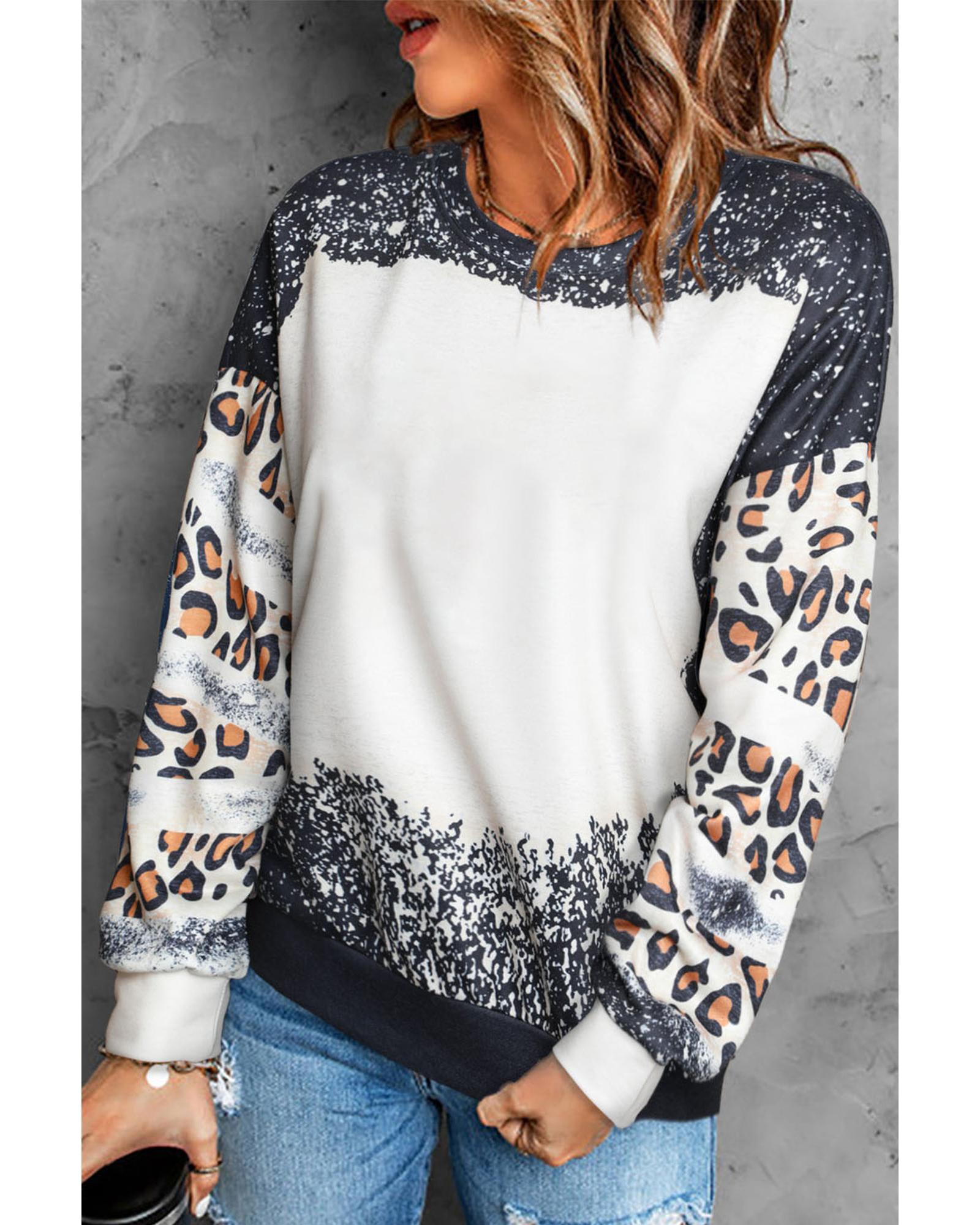 V539-AZEXDC25313083-2-S-165810-00 Azura Exchange Leopard Tie Dye Sweatshirt - S - Image 1