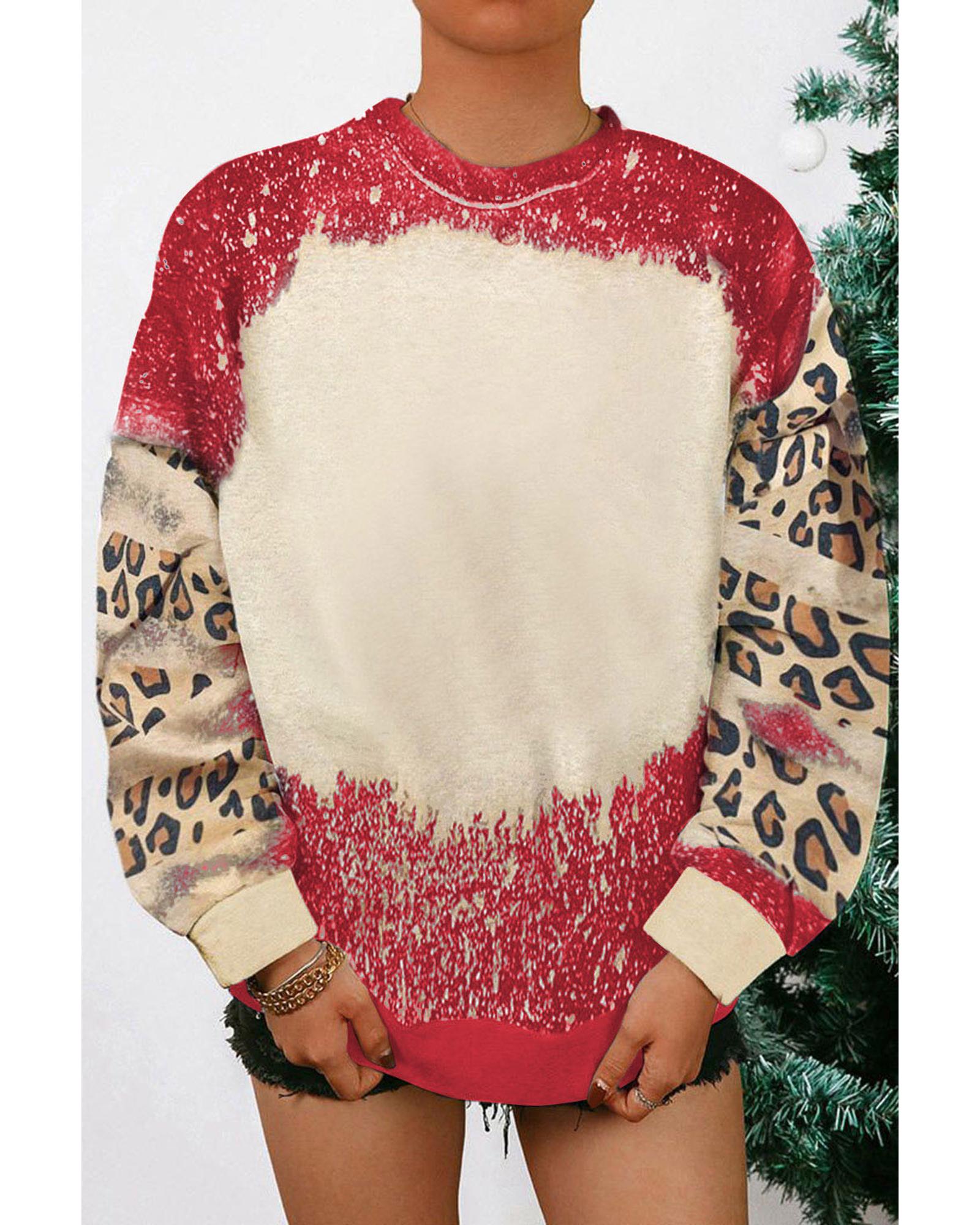 V539-AZEXDC25313083-3-L-202509010305-00 Azura Exchange Leopard Print Sweatshirt with Tie Dye Design - L - Image 1