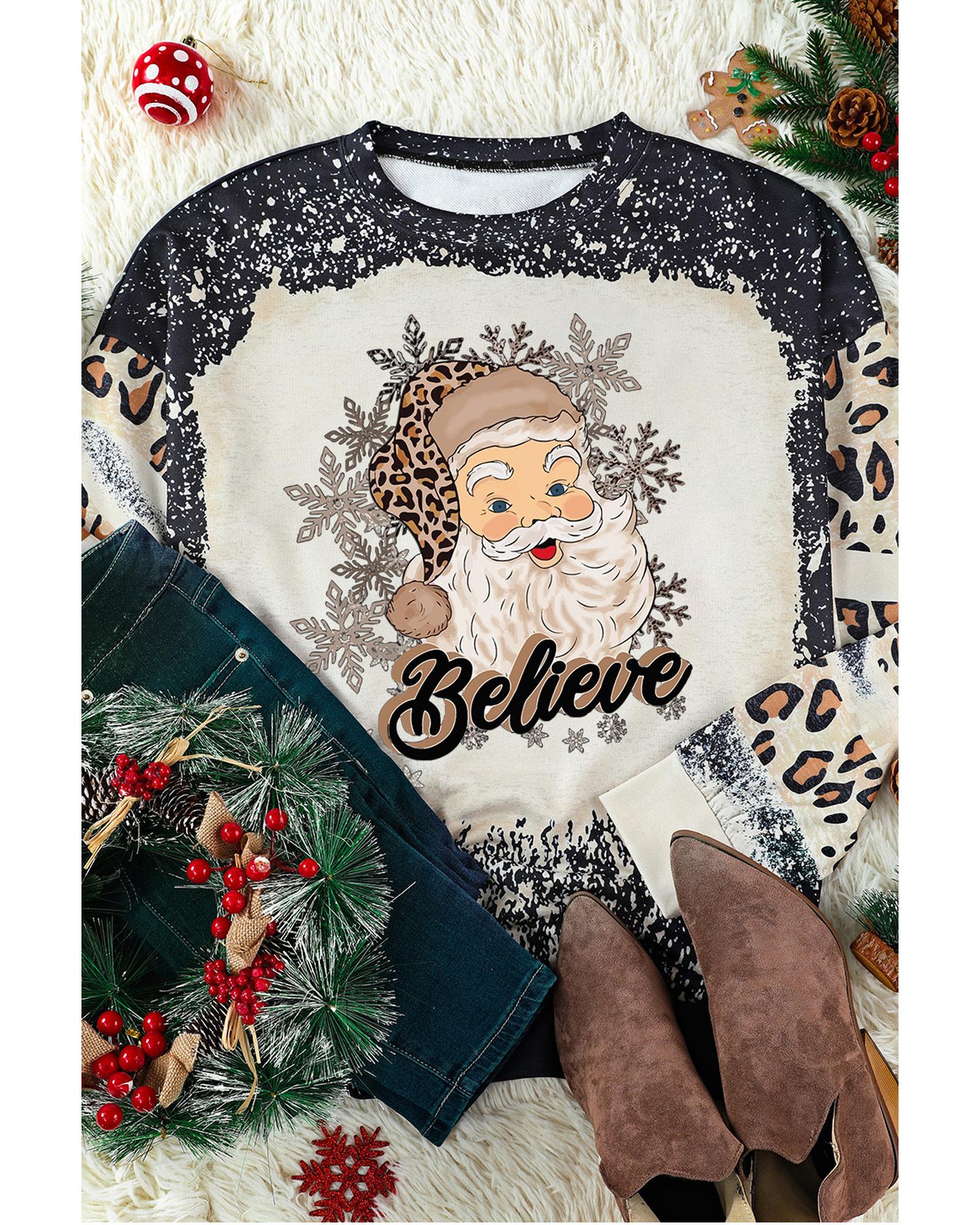V539-AZEXDC25313630-2-L-202508260155-00 Azura Exchange Santa Clause Bleach Print Graphic Sweatshirt - L - Image 1