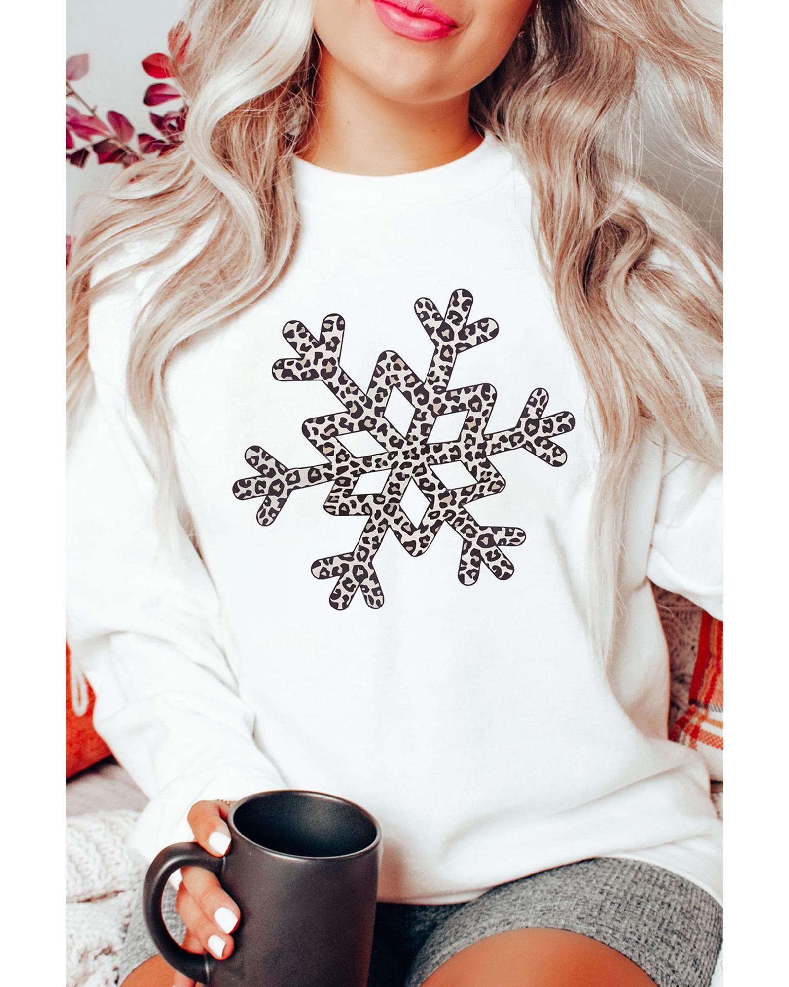 V539-AZEXDC25313964-1-XL-202508251940-00 Azura Exchange Leopard Snowflake Pullover Sweatshirt - XL - Image 1