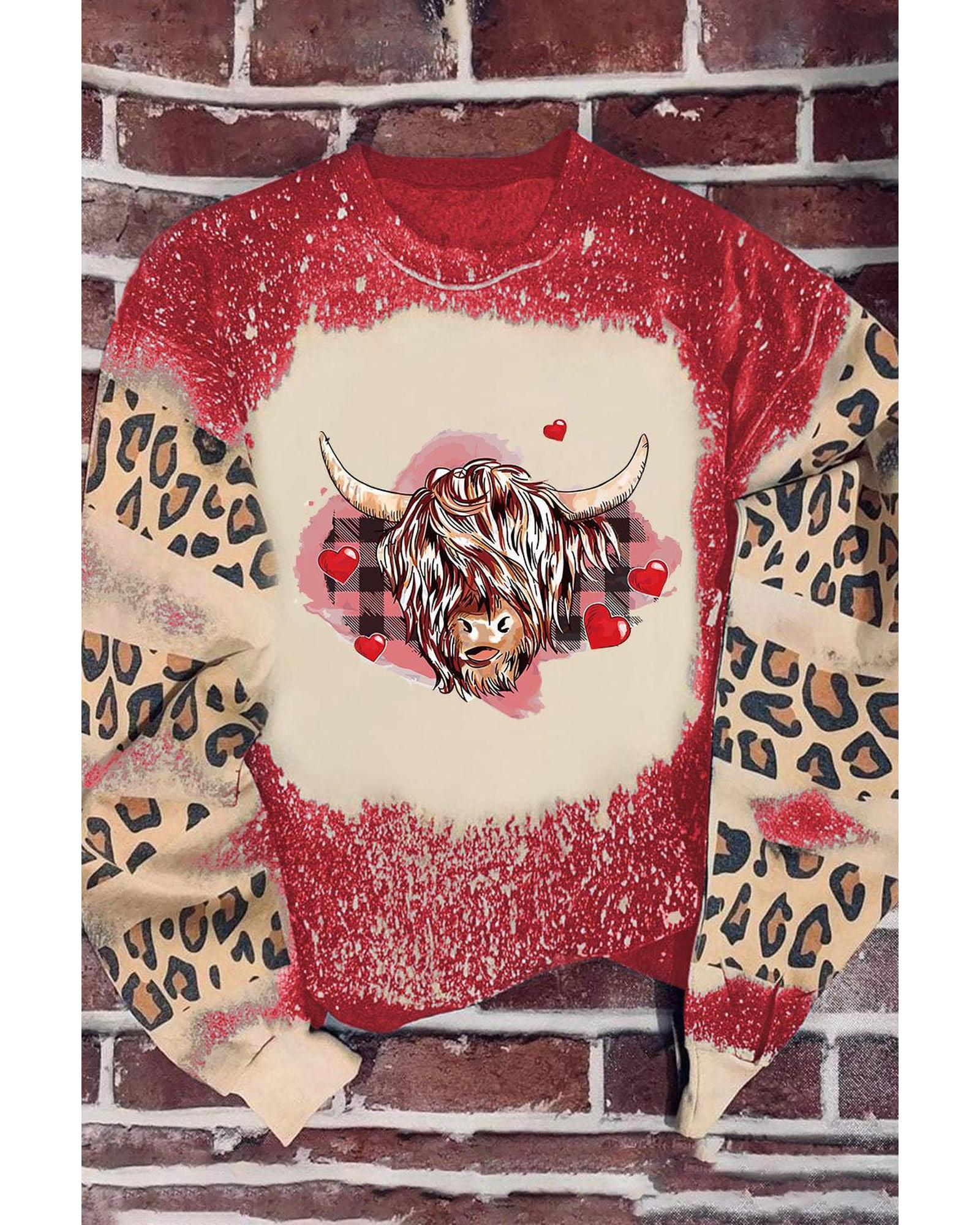 V539-AZEXDC25314186-3-XL-202508261025-00 Azura Exchange Heifer Graphic Print Leopard Bleached Sweatshirt - XL - Image 1