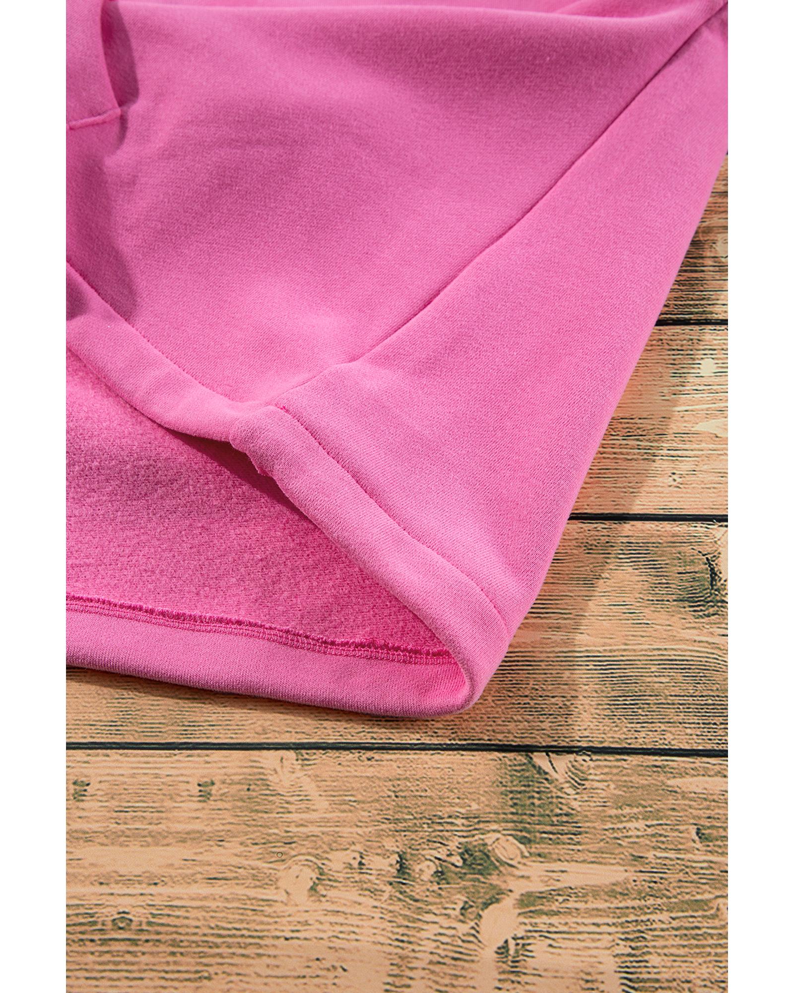 V539-AZEXDC25316626-P3010-M-202506130626-00 Bonbon Fleece Lined Half Zipper Kangaroo Pockets Loose Hoodie - M - Image 1