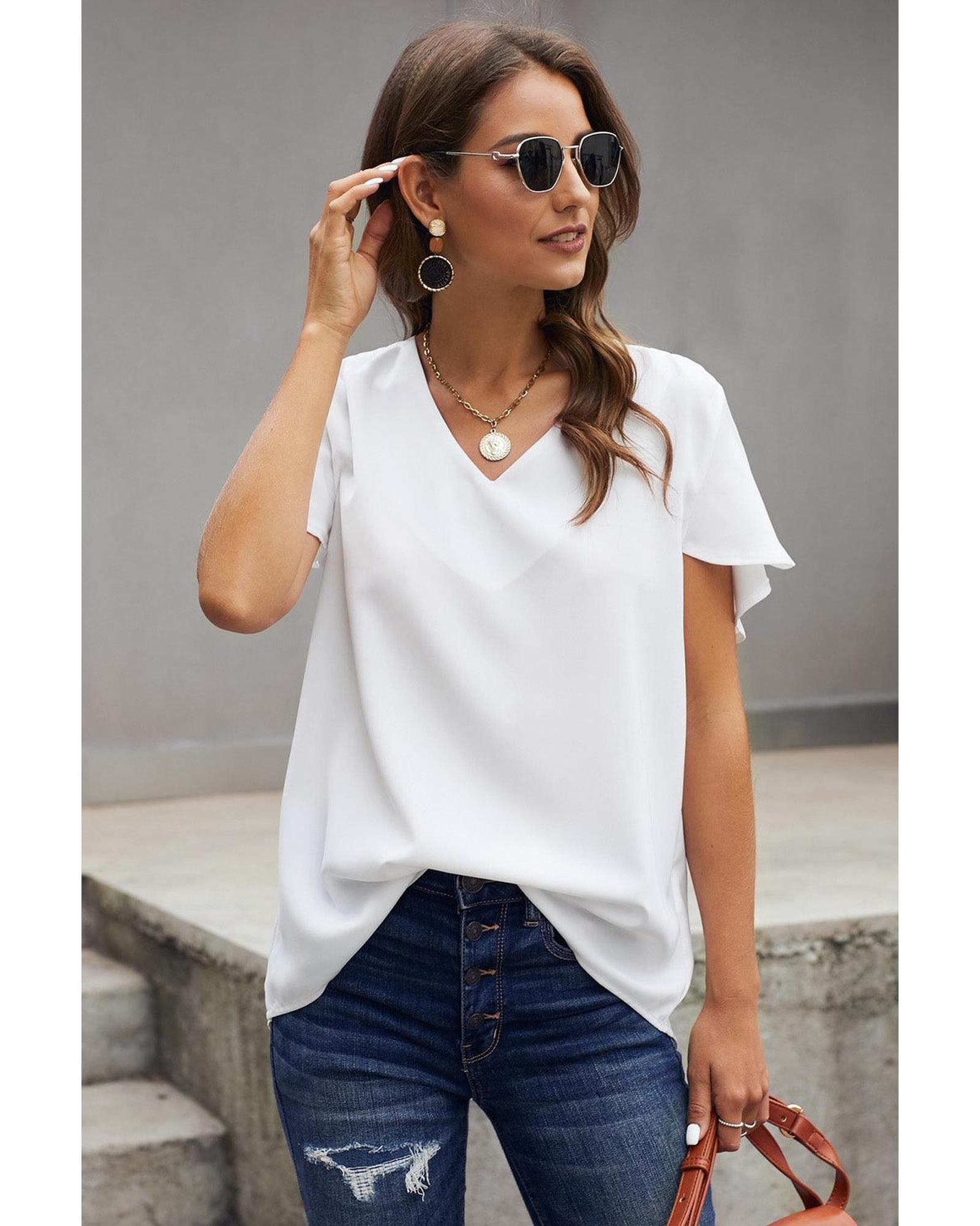 V539-AZEXDC253173-1-L-202508261525-00 Azura Exchange Classic V Neck Tee - L - Image 1
