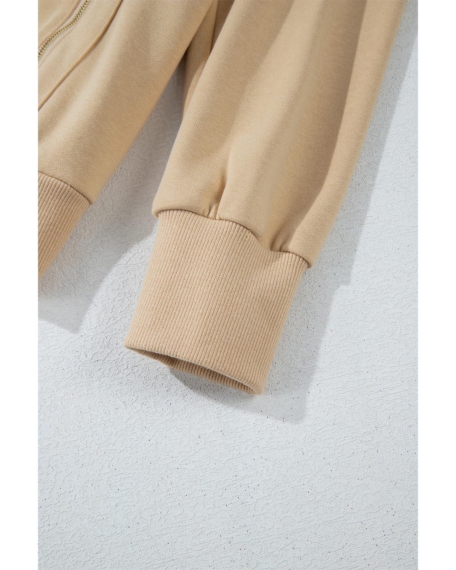 V539-AZEXDC25317733-P6016-XL-202508282220-00 Parchment Zipped Pocket Cozy Drawstring Hoodie - XL - Image 1