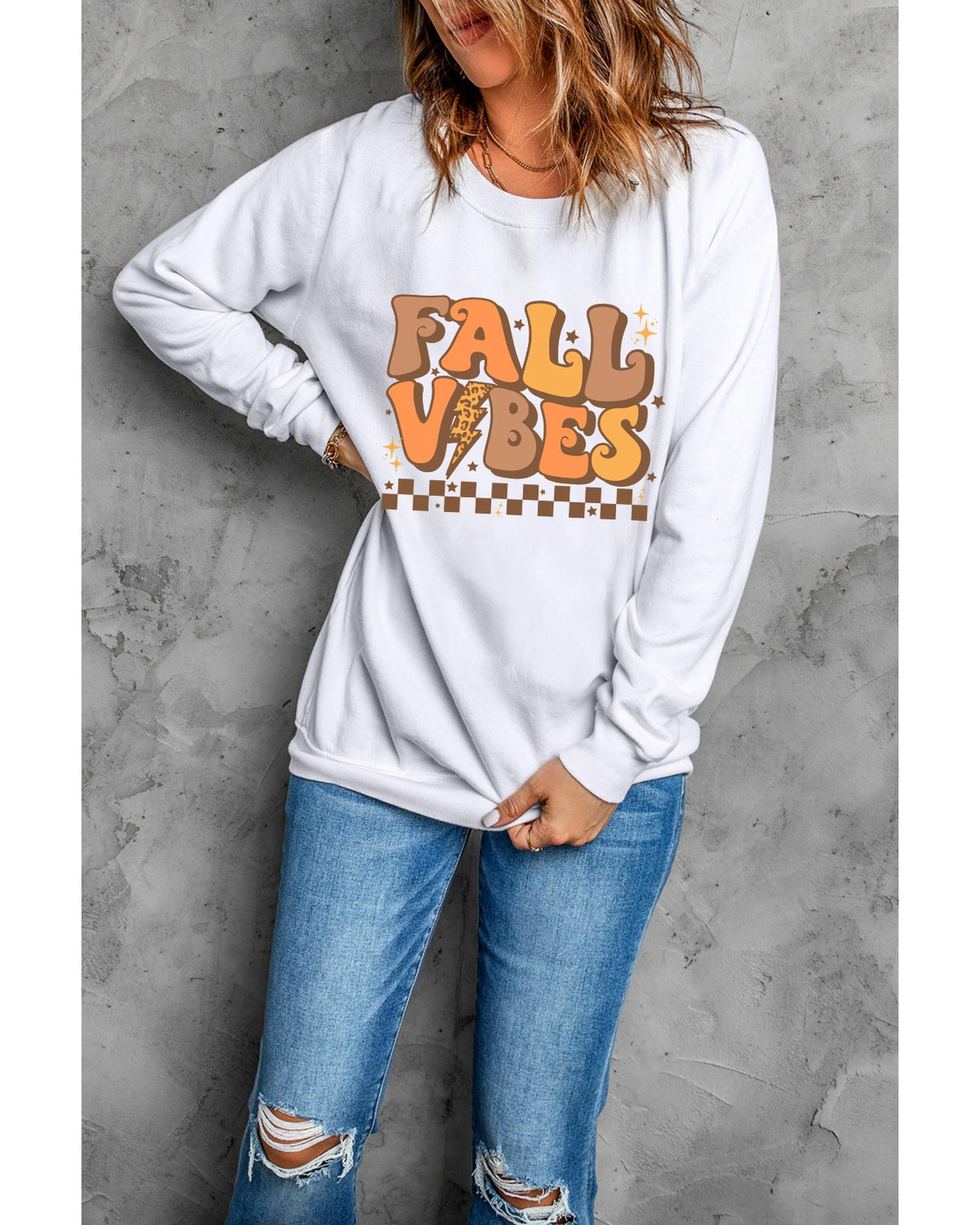 V539-AZEXDC25318026-15-XL-202508291305-00 Beige FALL VIBES Graphic Drop Shoulder Sweatshirt - XL - Image 1