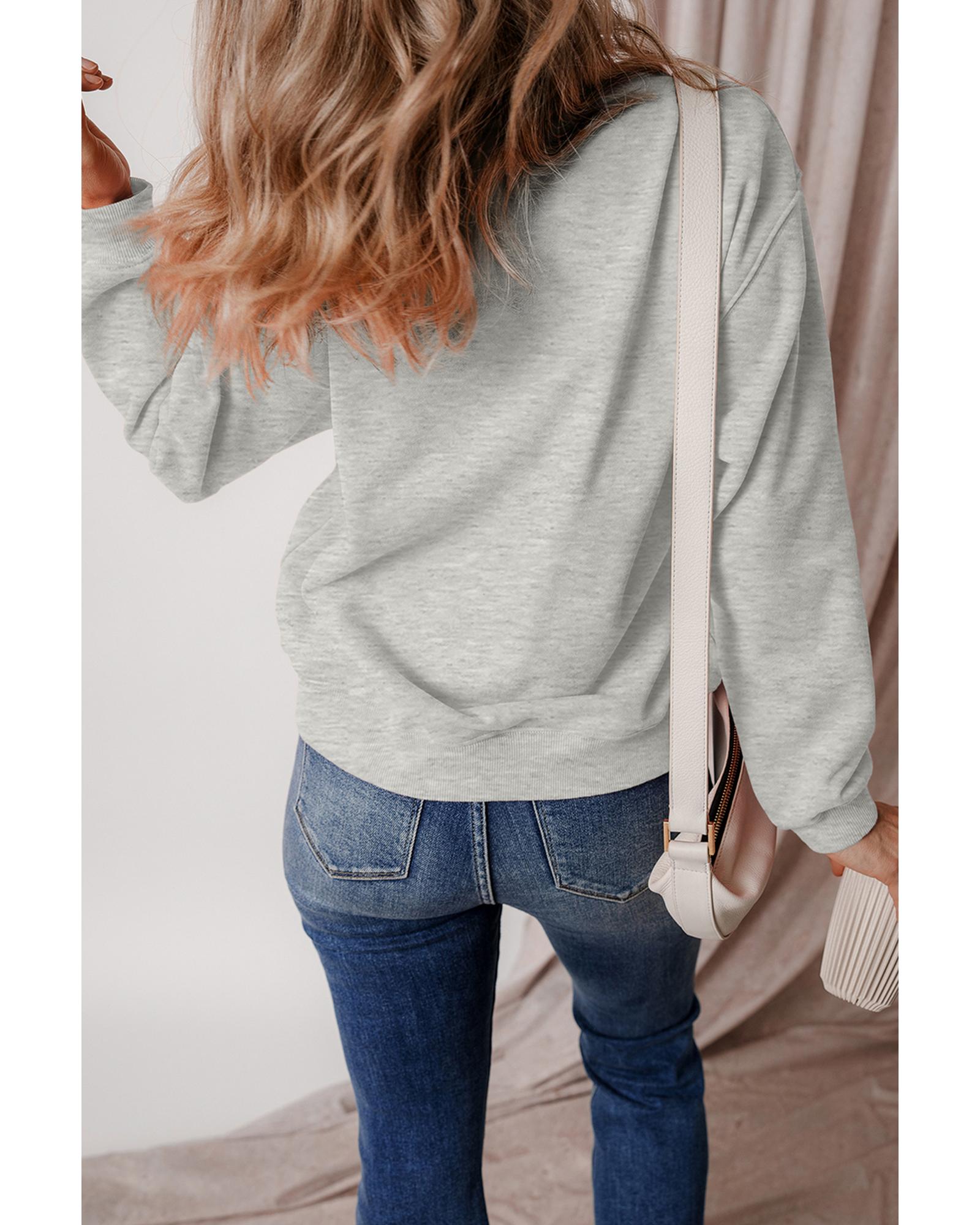 V539-AZEXDC25318334-P11-S-202506130331-00 Gray Thanksgiving Pumpkin Season Drop Shoulder Sweatshirt - S - Image 1