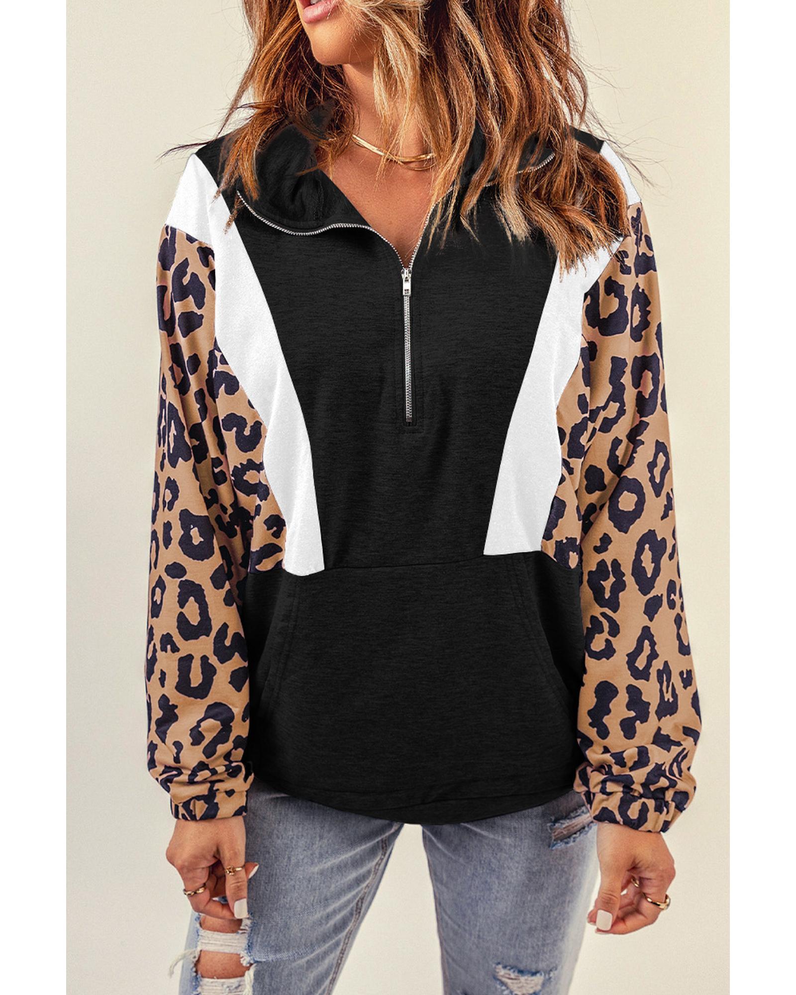 V539-AZEXDC2533655-2-S-162134-00 Azura Exchange Leopard Pullover Sweatshirt - S - Image 1