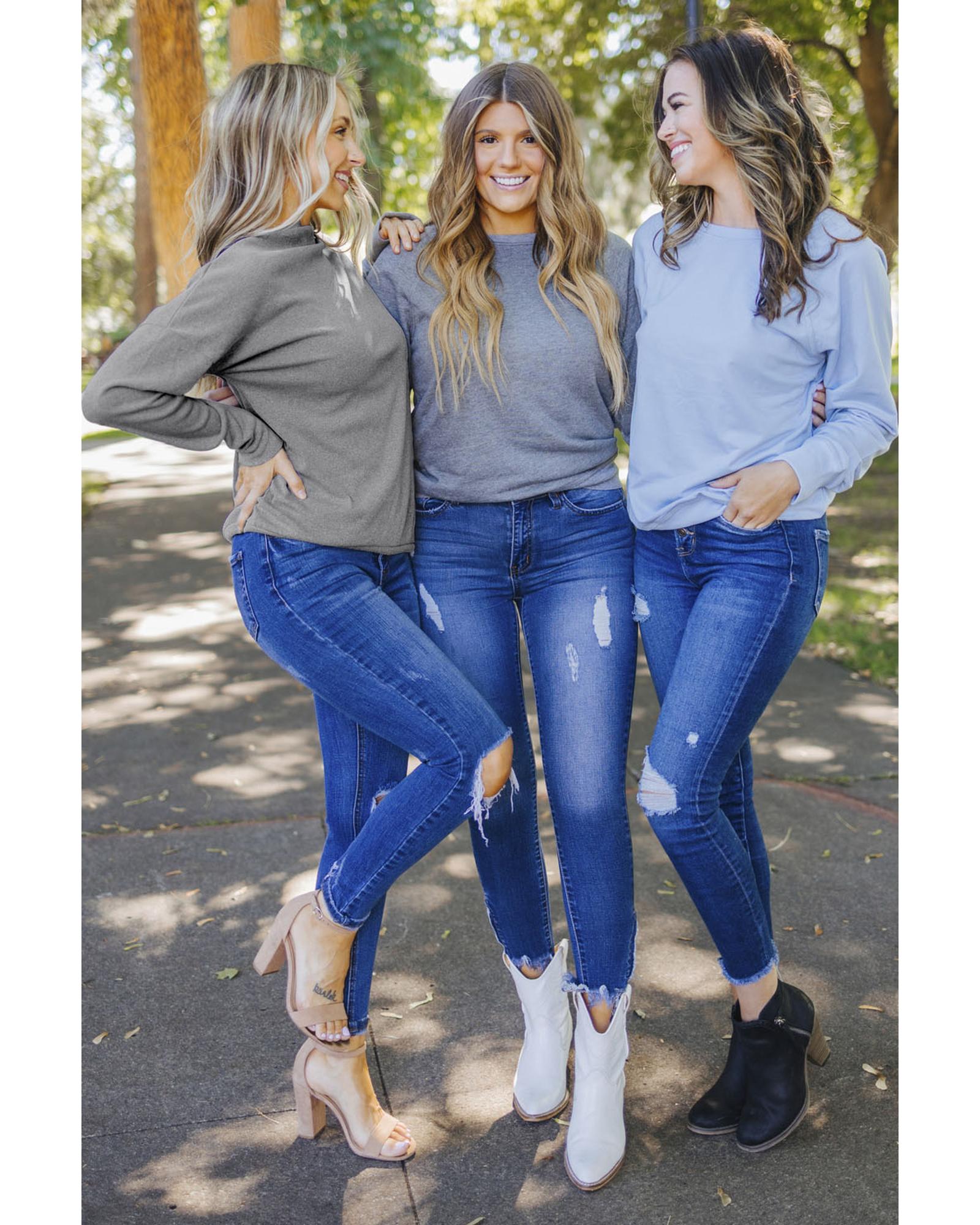 V539-AZEXDC253746-11-M-202508261635-00 Azura Exchange Ribbed Zip Knit Top - M - Image 1