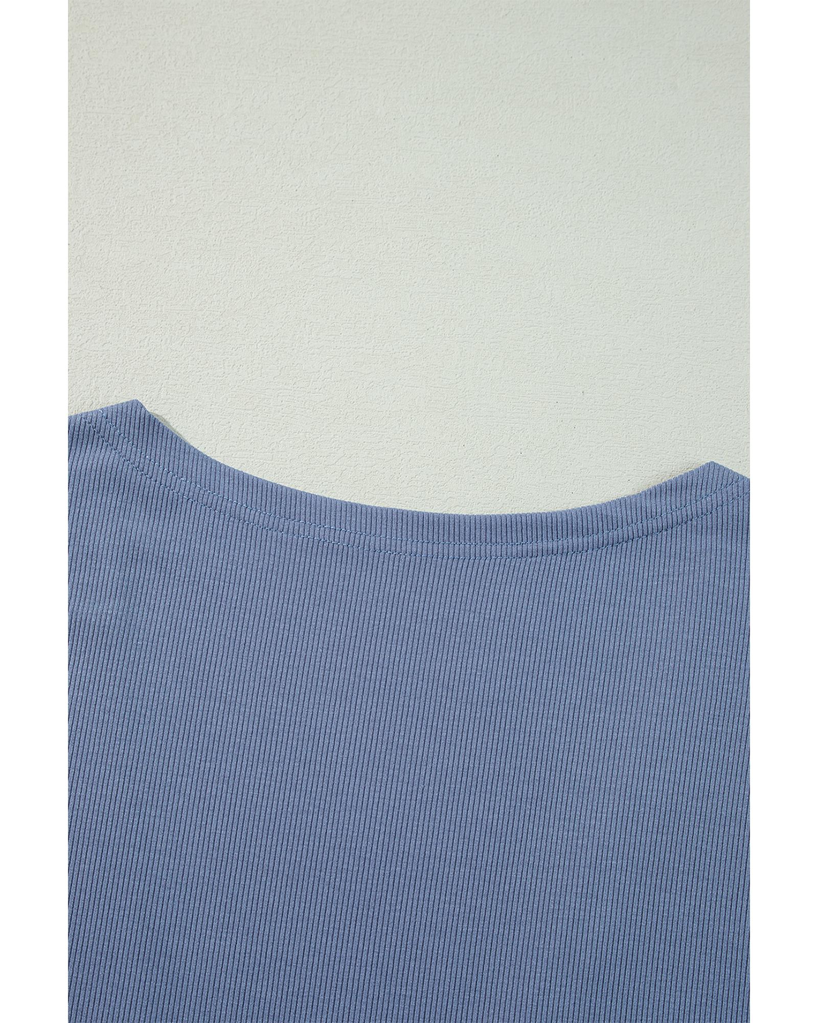 V539-AZEXDC2542491-P604-L-202508280255-00 Ashleigh Blue Solid Color Rib Knit Open Front Tunic Cardigan - L - Image 1