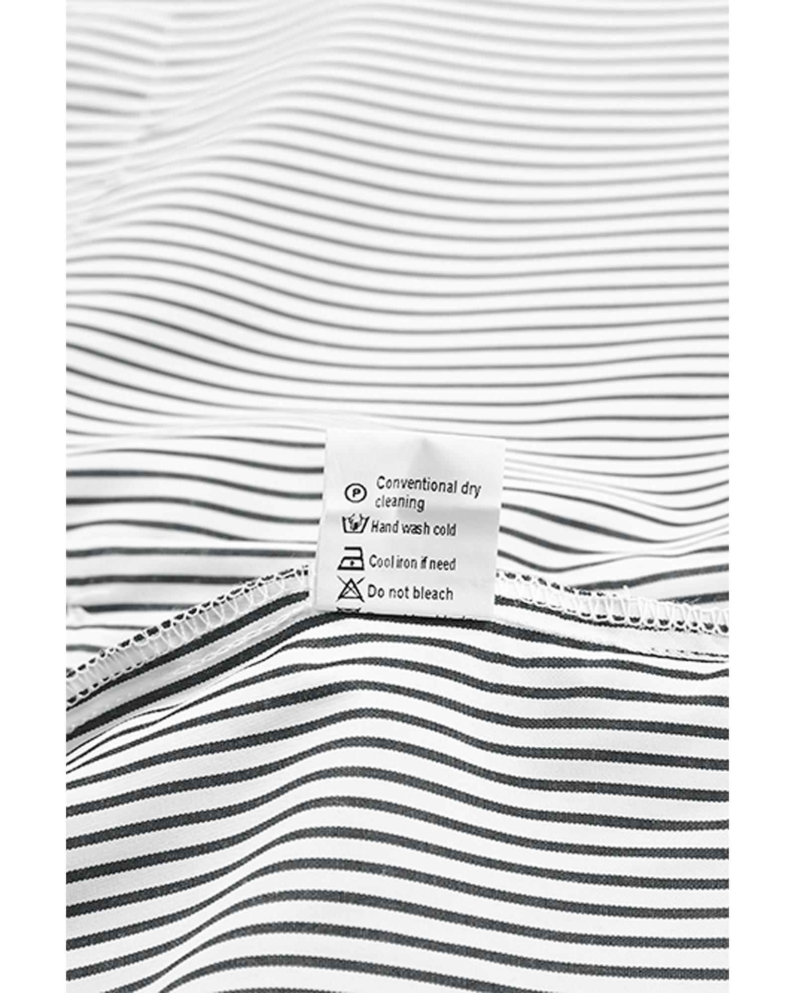 V539-AZEXDC2552685-2-S-202508270015-00 Azura Exchange Striped Boyfriend Shirt with Smocked Cuffs and Pocket - S - Image 1