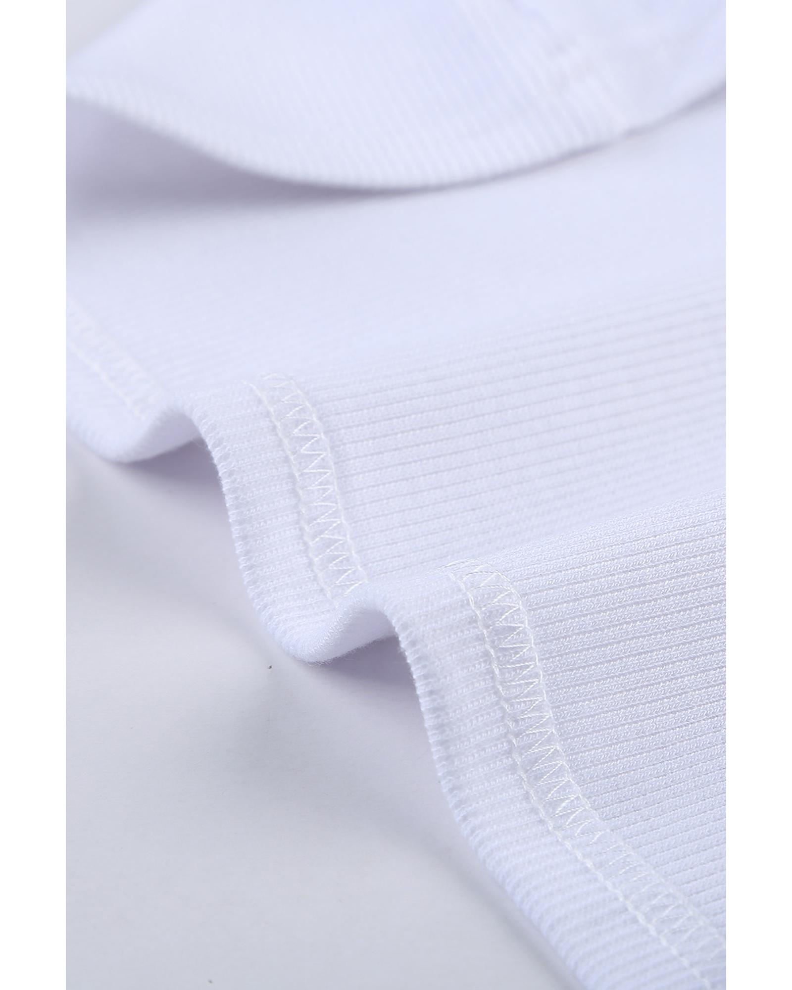 V539-AZEXDC256047-1-2XL-202506131453-00 Solid White Round Neck Ribbed Tank Top - 2XL - Image 1