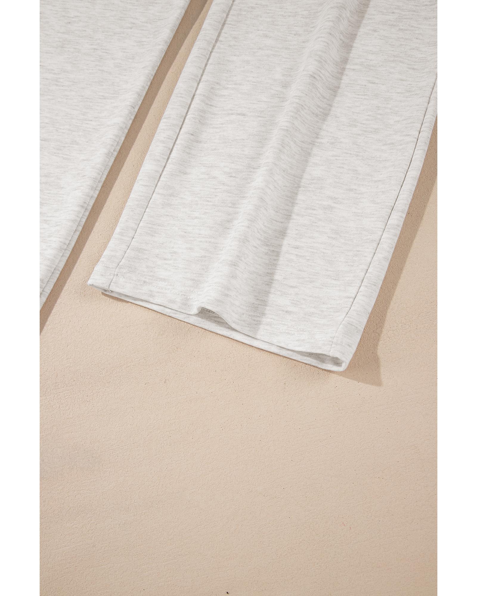 V539-AZEXDC265593-P1011-L-202506131637-00 Light Grey Cross-Waist Wide Leg Lounge Pants - L - Image 1