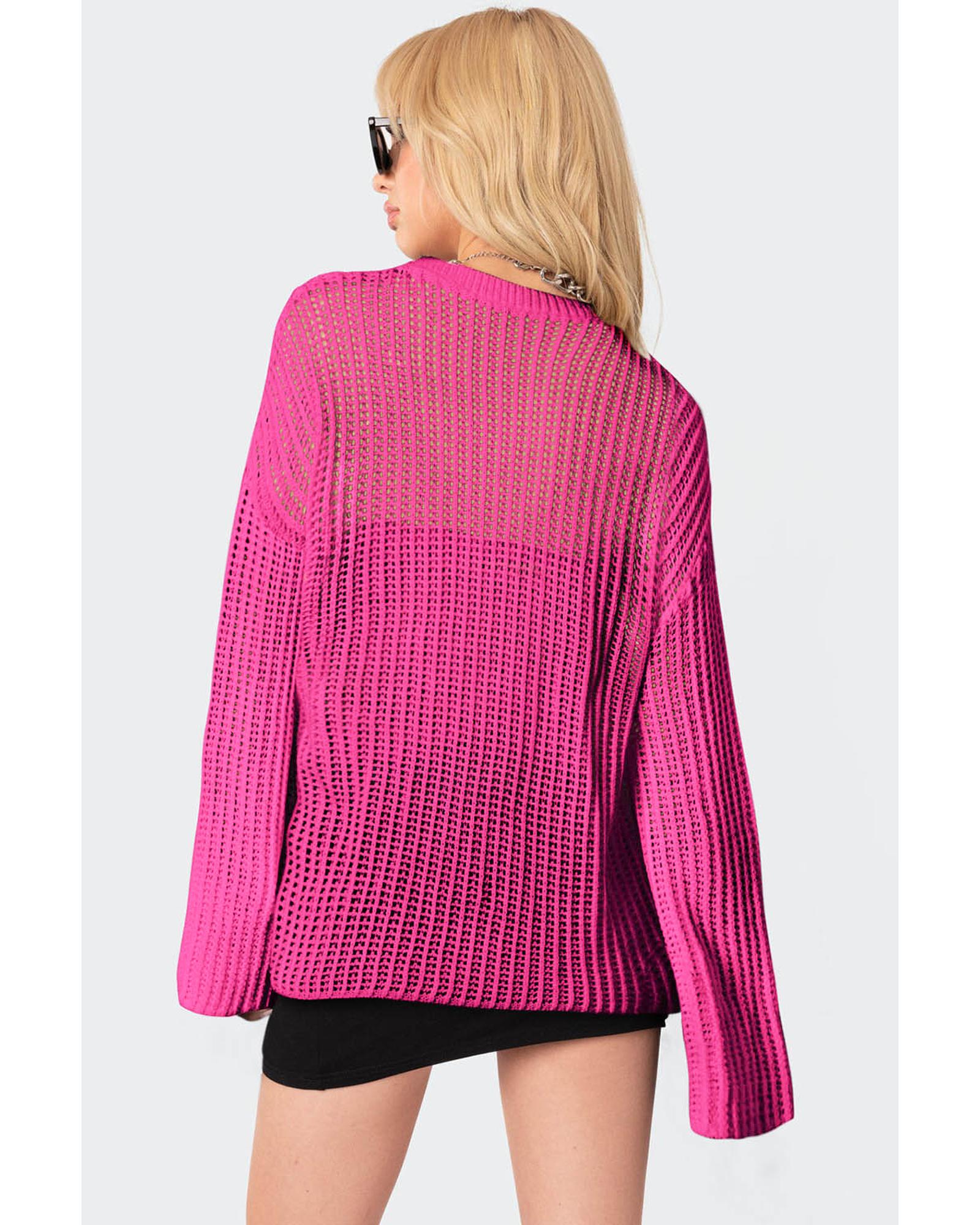 V539-AZEXDC2723220-6-S-202508290210-00 Rose Seeing Stars Oversized Sweater - S - Image 1