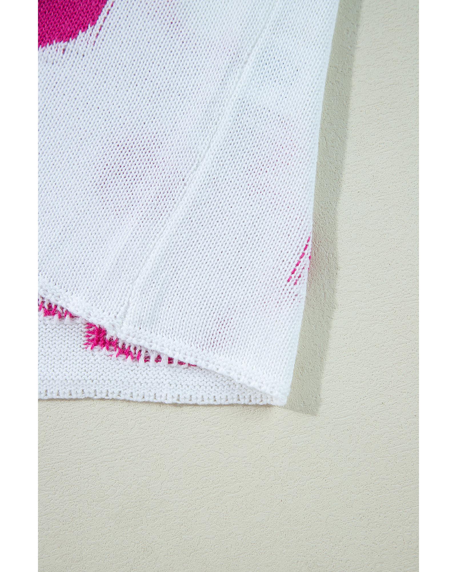 V539-AZEXDC2725158-P1-XL-202508291745-00 White Floral Print Buttoned Loose Lightweight Sweater - XL - Image 1
