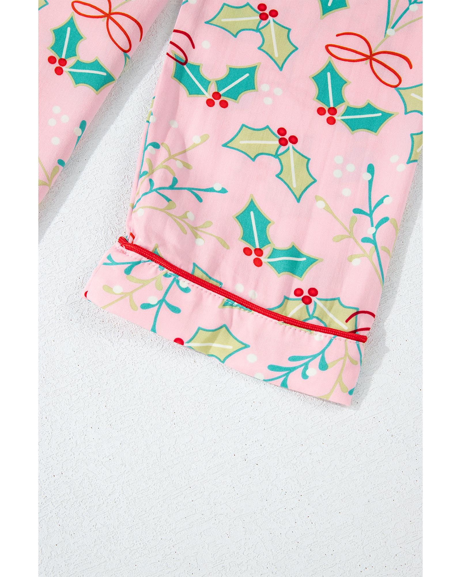 V539-AZEXDC626549-P22-XL-202508301345-00 Multicolour Floral Christmas Pajamas Set - XL - Image 1