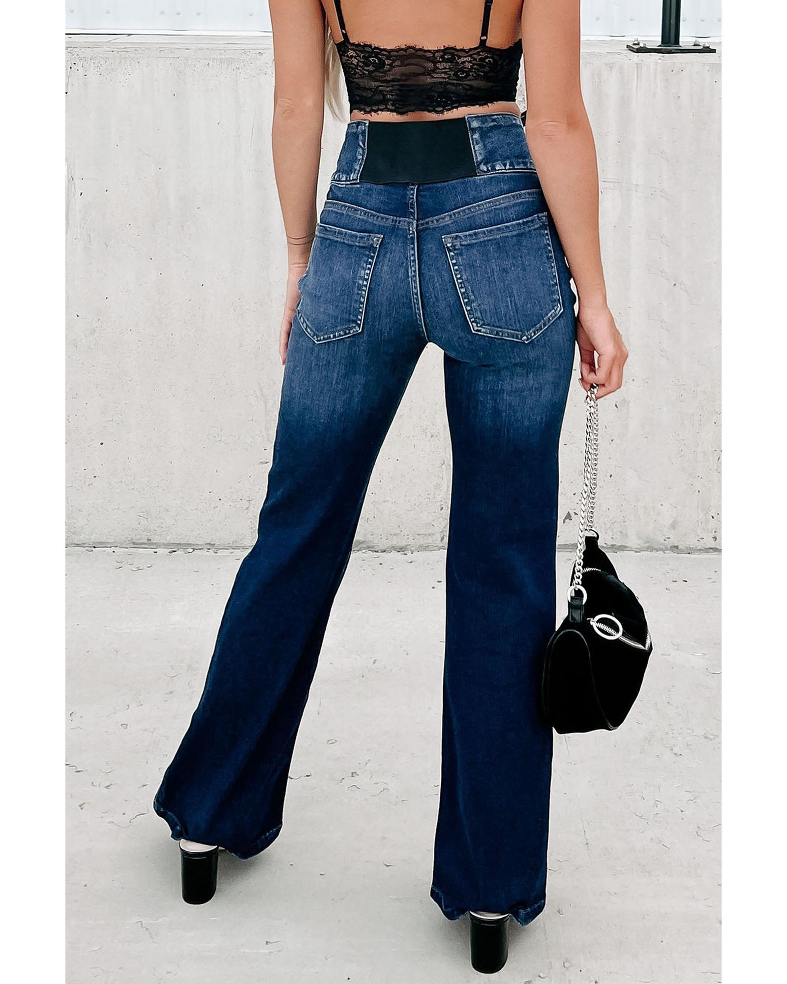 V539-AZEXDC7873952-5-16-202508251615-00 Azura Exchange Elastic Waistband Flare Jeans - 16 US - Image 1