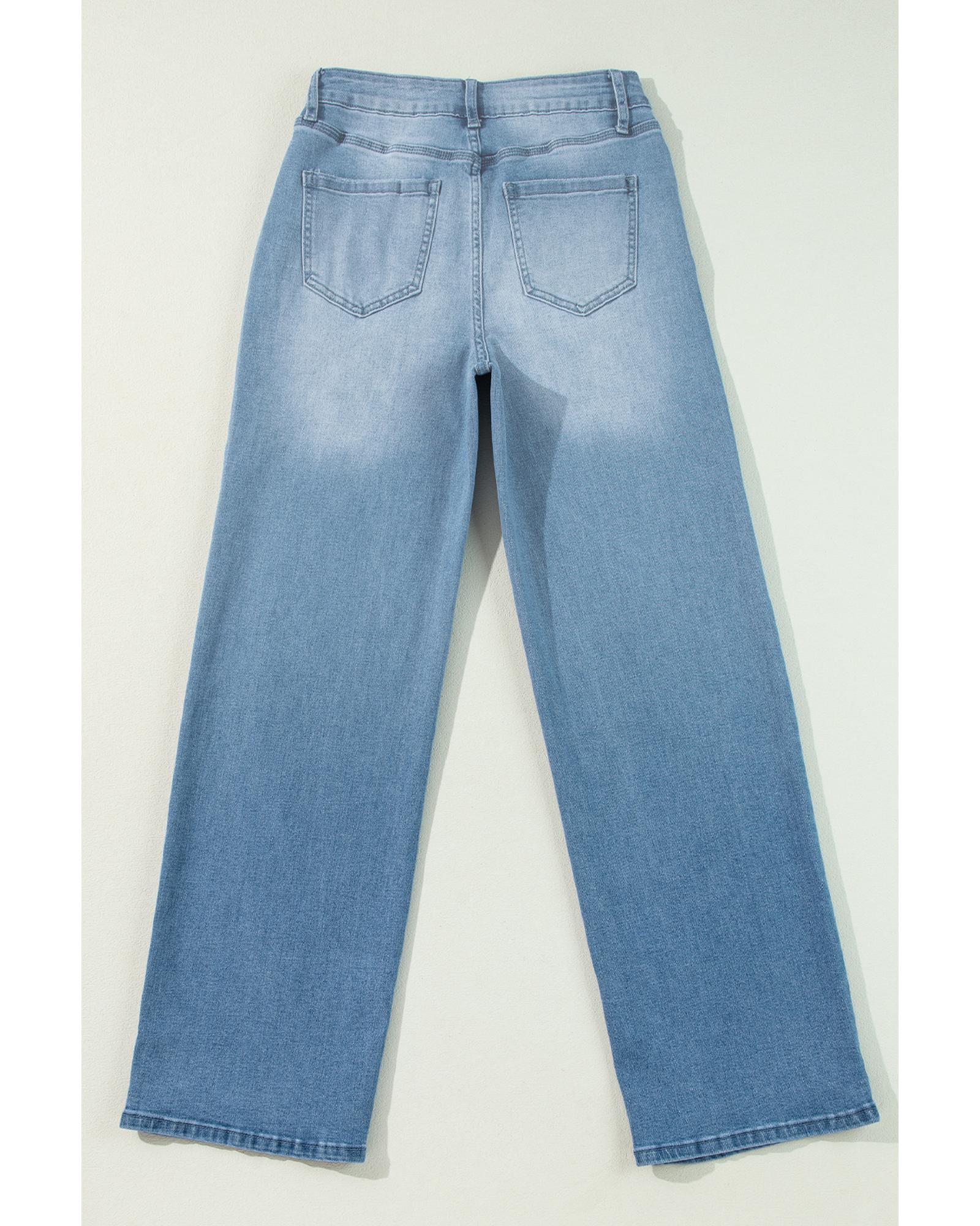 V539-AZEXDC7875124-P1204-12-202508300940-00 Myosotis High Rise Shift Slit Leg Straight Jeans - 12 US - Image 1