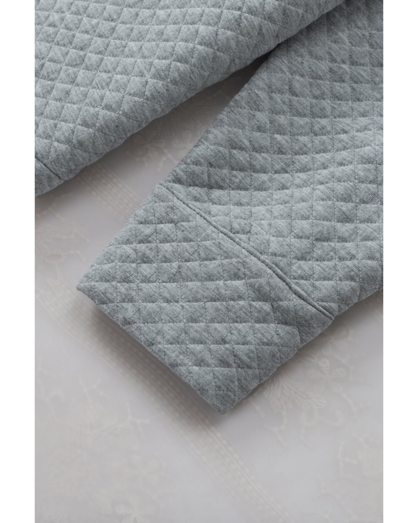 Gray Retro Quilted Flap Pocket Button Shacket - L