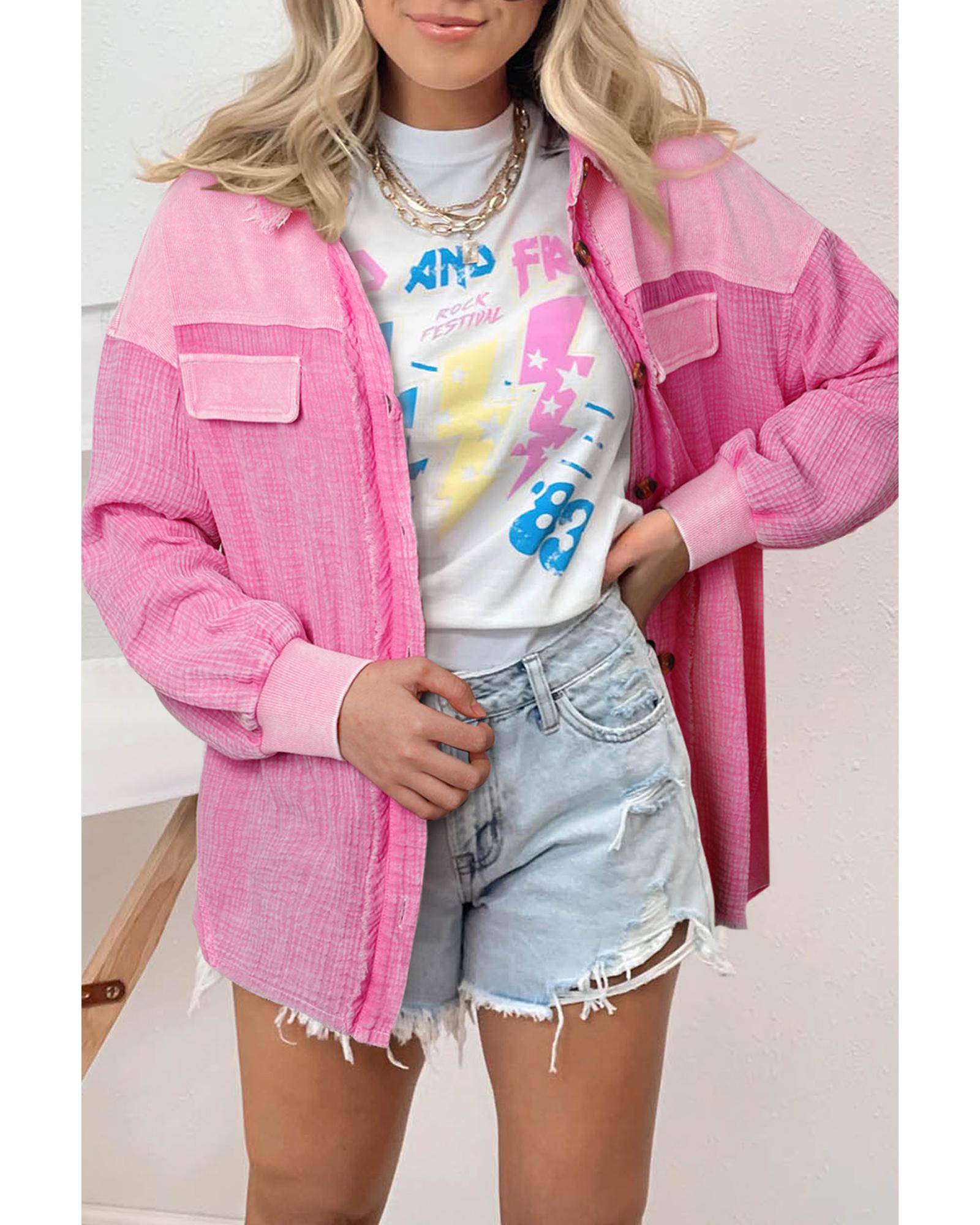 V539-AZEXDC854413-6-XL-202508300335-00 Rose Mineral Washed Cotton Shacket - XL - Image 1