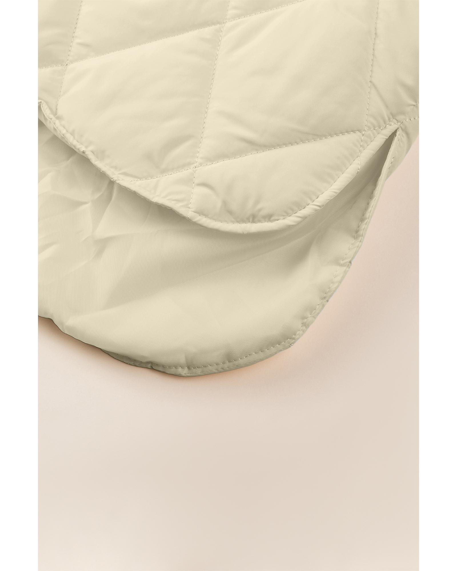 V539-AZEXDC856130-P15-M-202508311345-00 Beige Quilted Snap Button Hooded Coat - M - Image 1