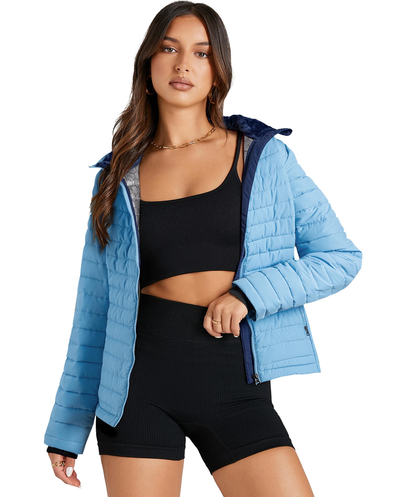 V539-AZEXDC856225-P1204-2XL-202508311505-00 Myosotis Solid Color Quilted Zip-up Puffer Jacket - 2XL - Image 1