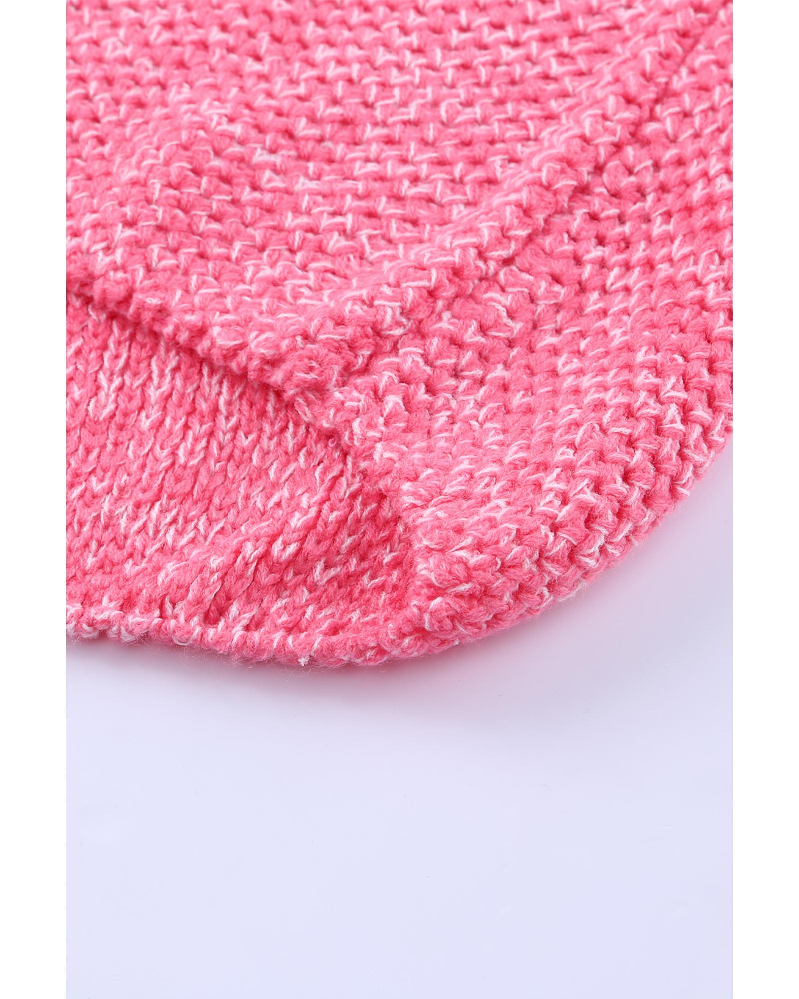 Pink Plus Size Stripe Oversized Sweater - 1X