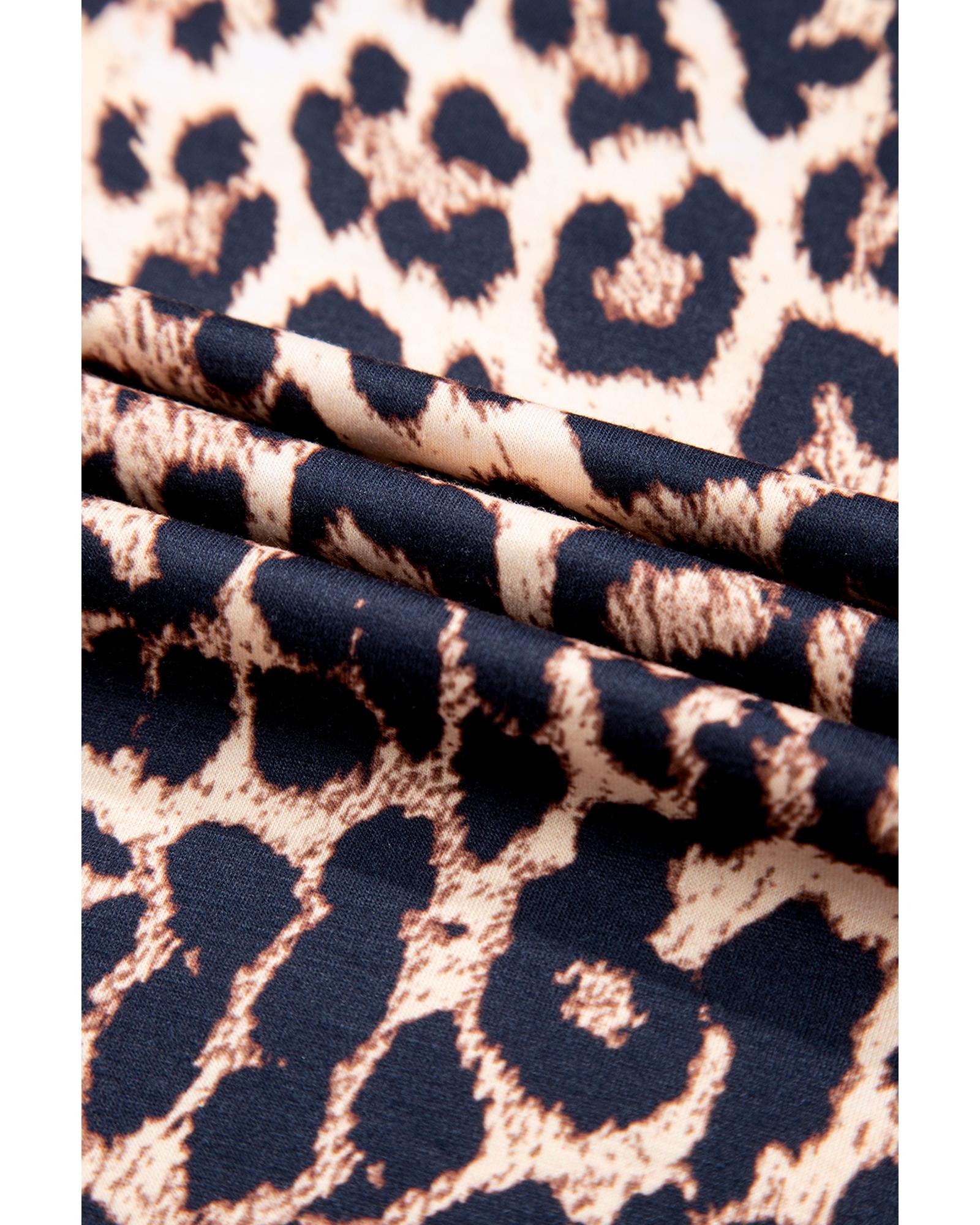 V539-AZEXPL62236-P2-3X-202508301800-00 Black Leopard Patched Pocket Long Sleeve Top Plus Size Pants Set - 3X - Image 1