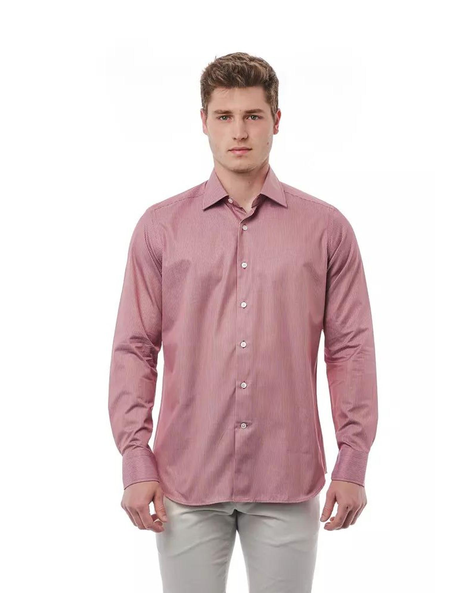 V539-BA-21397-L-170701-00 Bagutta Men's Red Cotton Shirt - L - Image 1