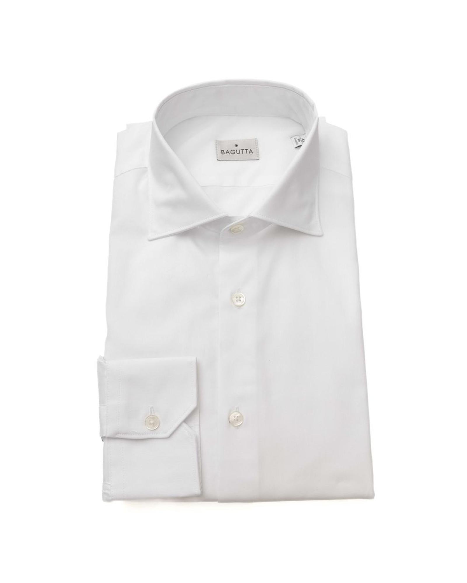 V539-BA-23956-S-171502-00 Bagutta Men's White Cotton Shirt - S - Image 1