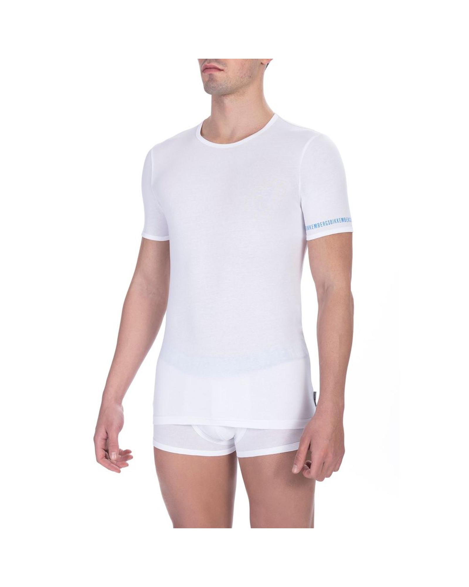 V539-BI-24188-XXL-202506160026-00 Bikkembergs Men's Elegant Dual-Pack White Crew Neck T-Shirts - 2XL - Image 1