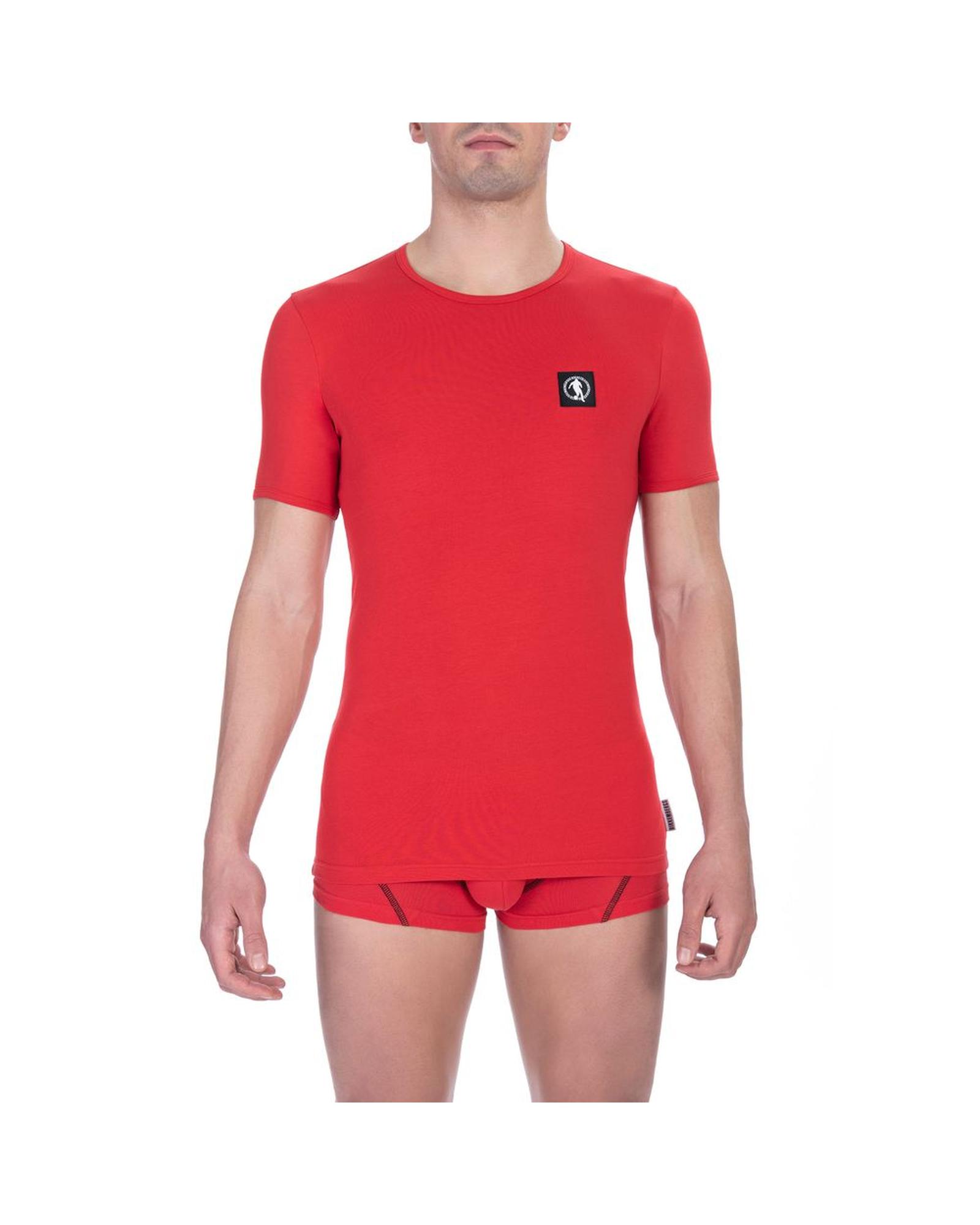 V539-BI-24190-S-202506111635-00 Bikkembergs Men's Vibrant Red Cotton Crew Neck Tee Twin Pack - S - Image 1