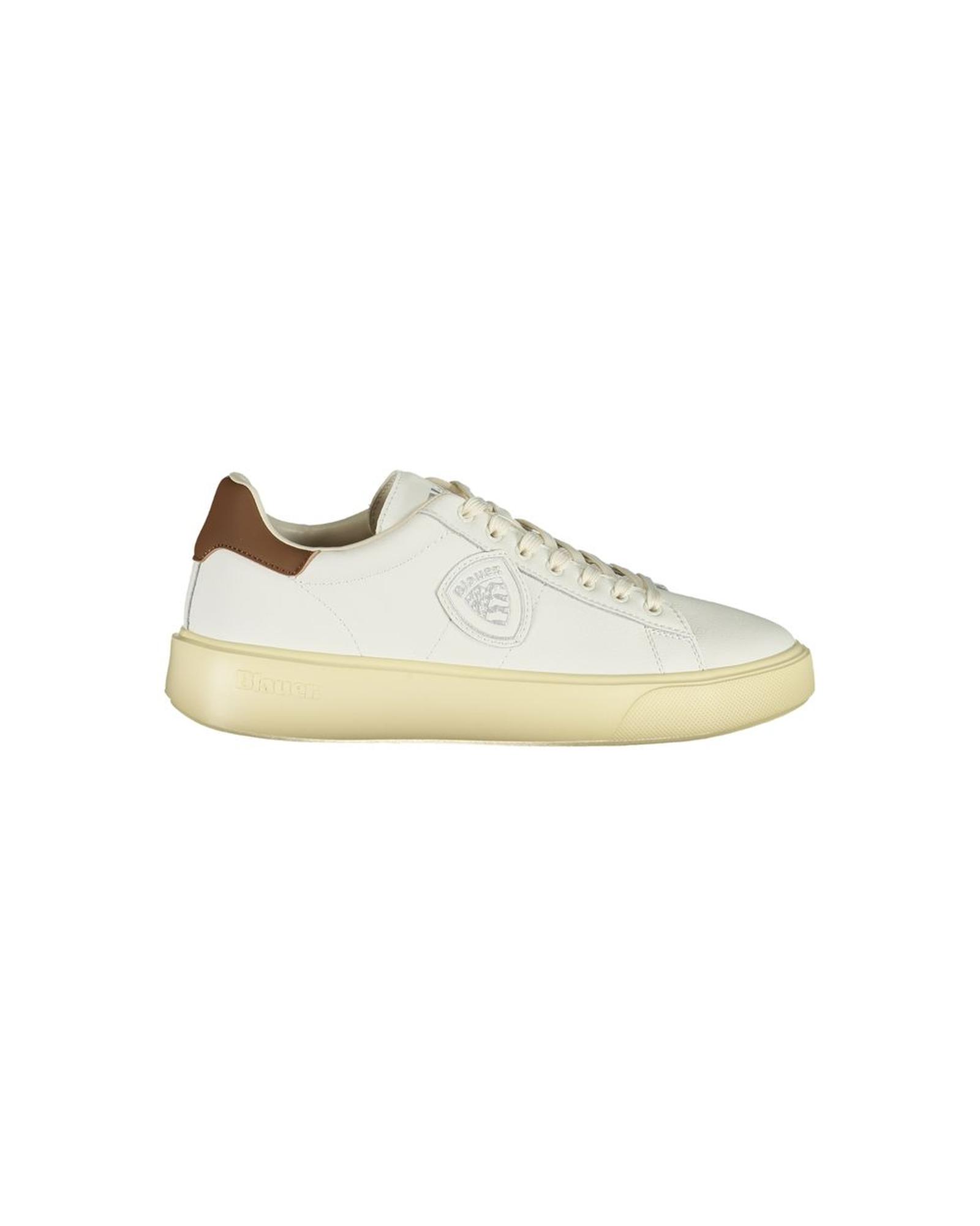 V539-BL-35549-EU44US11-202506160215-00 Blauer Men's White Leather Sneaker - 44 EU - Image 1