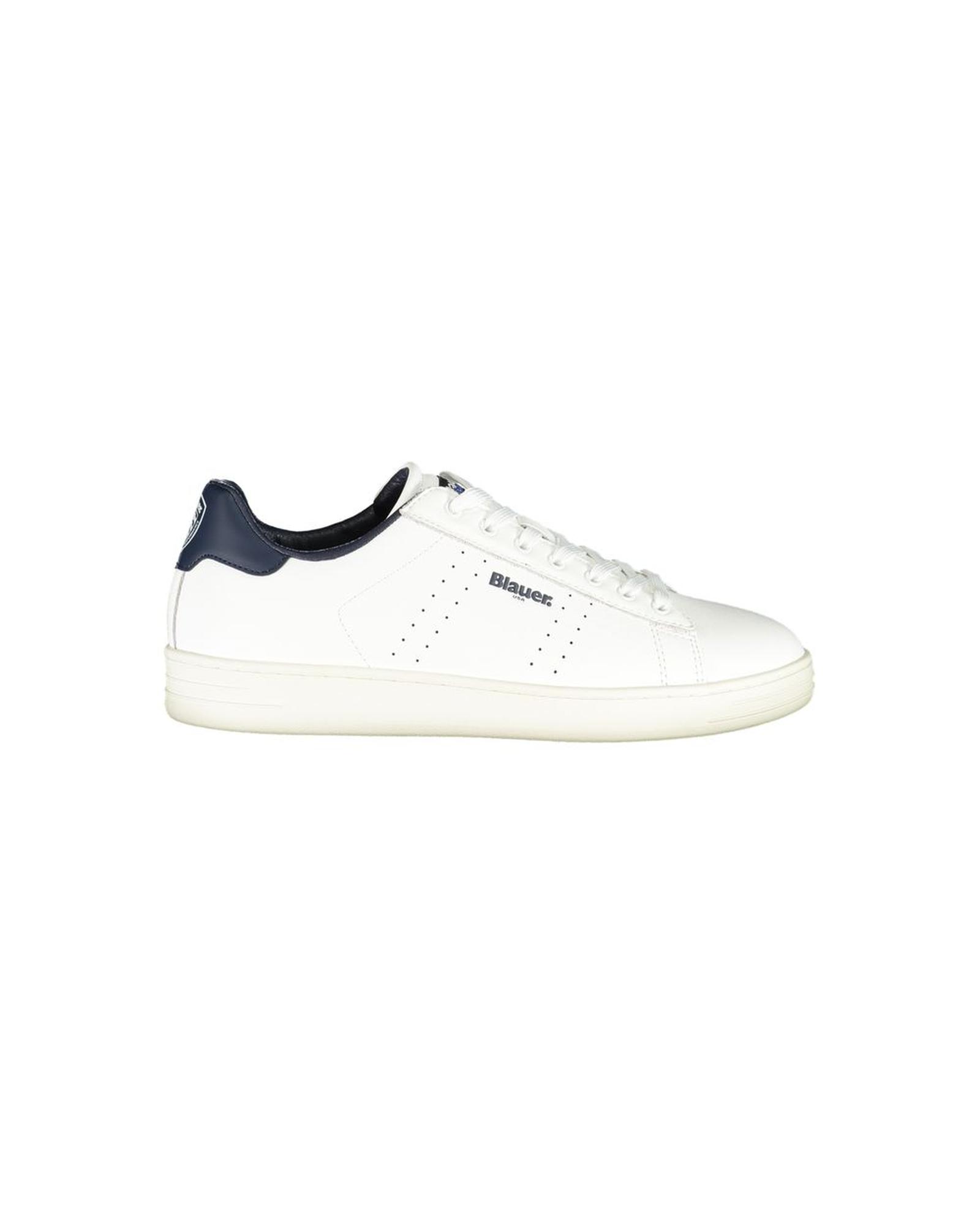 V539-BL-35709-EU44US11-202506160217-00 Blauer Men's White Leather Sneaker - 44 EU - Image 1