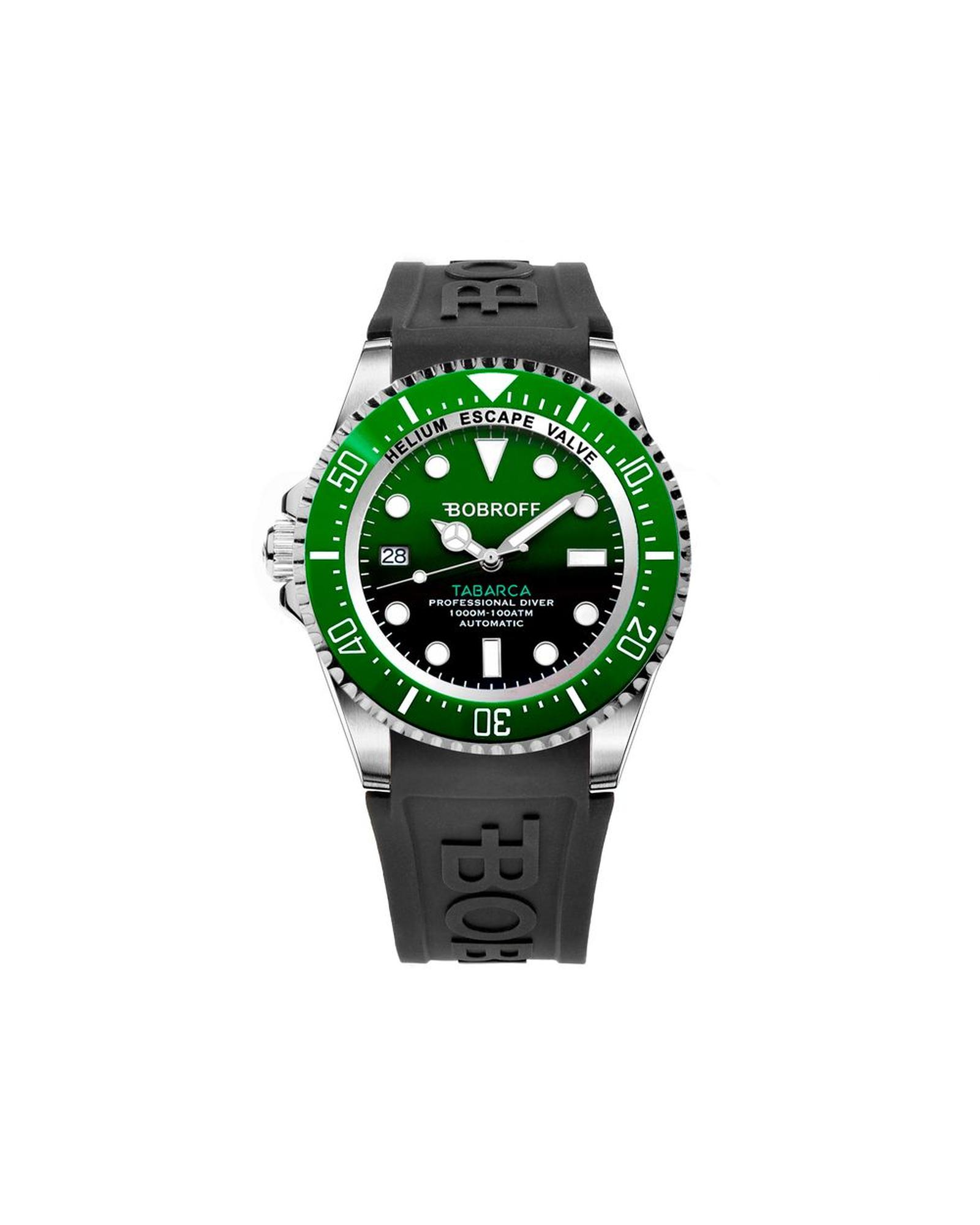 V539-BOBF0002IBVBFSTNAC-202506160020-00 Bobroff Men's Black Rubber Watch - One Size - Image 1
