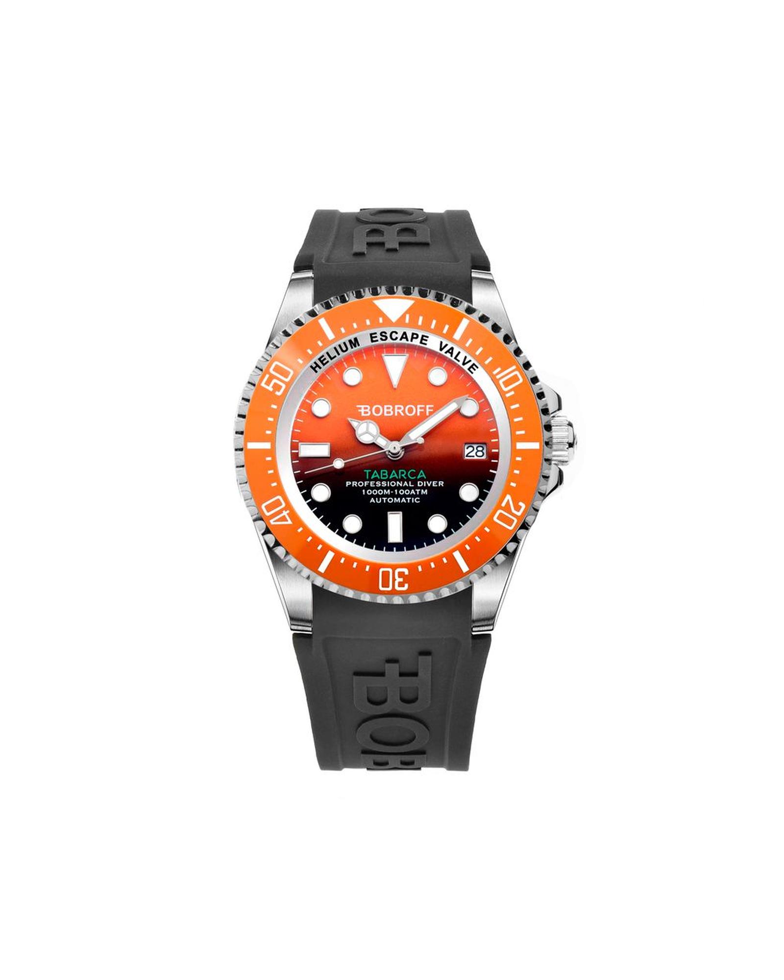 V539-BOBF0004BNBFSTNAC-202506160027-00 Bobroff Men's Black Rubber Watch - One Size - Image 1