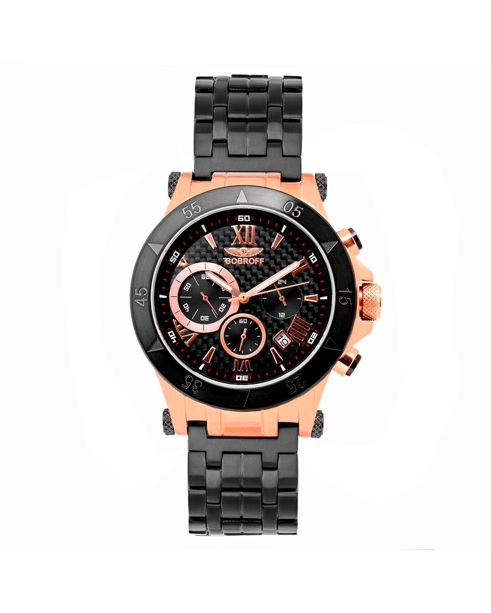V539-BOBF1001M15MAC-202506160041-00 Bobroff Men's Black Steel Watch - One Size - Image 1