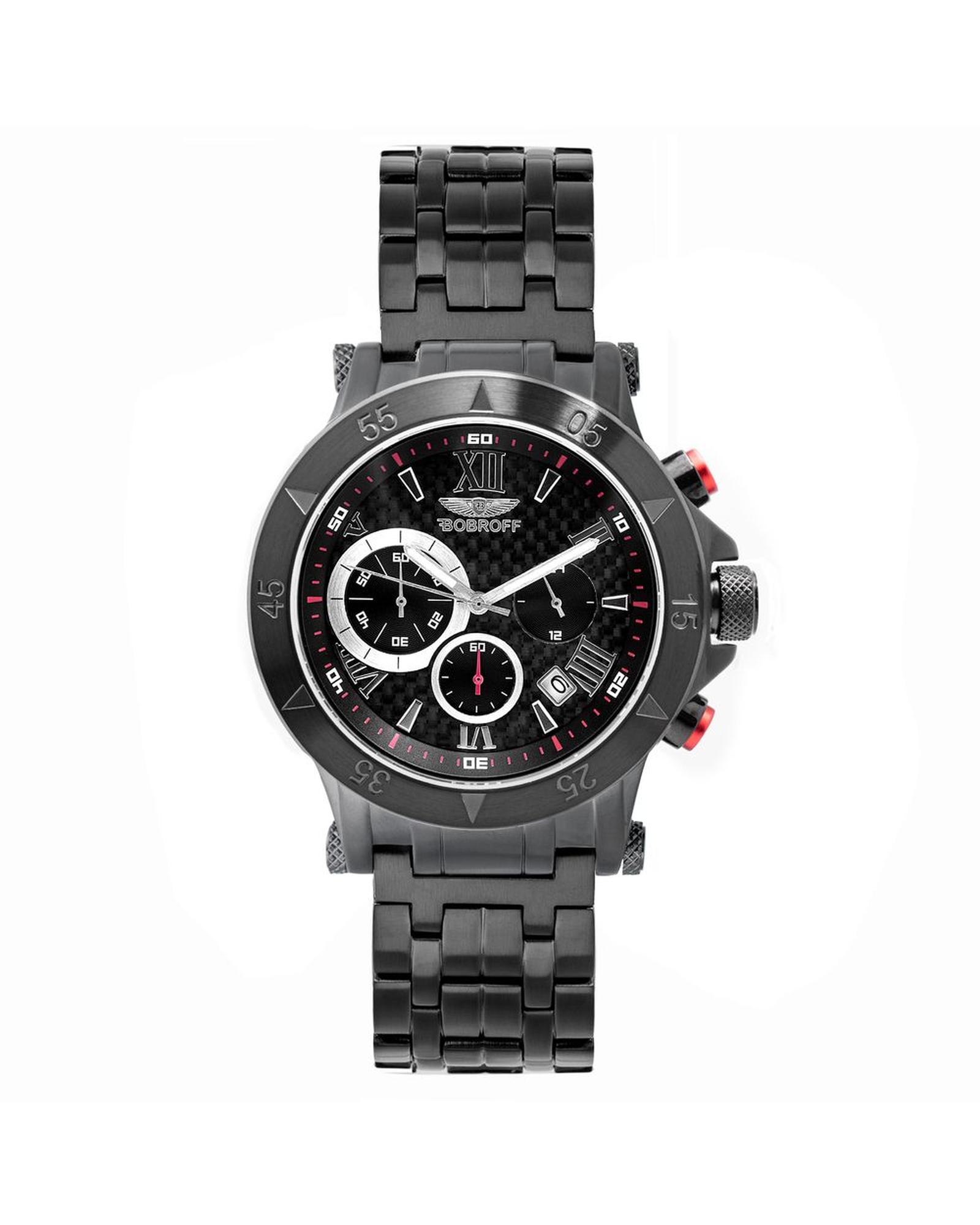 V539-BOBF1001M41MAC-202506160041-00 Bobroff Men's Black Steel Watch - One Size - Image 1